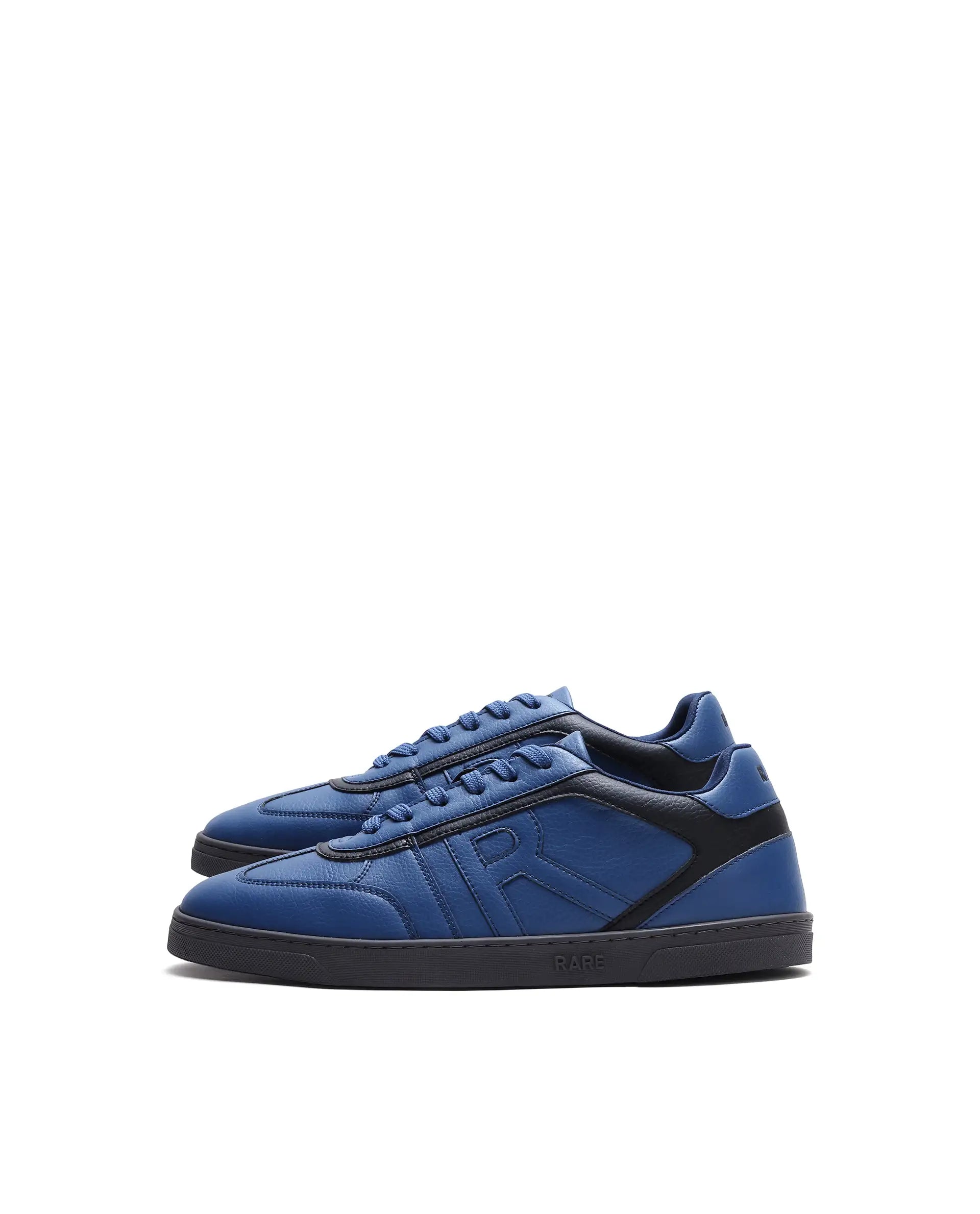Rare Rabbit Men's Dual Navy Micro Leather Sneaker