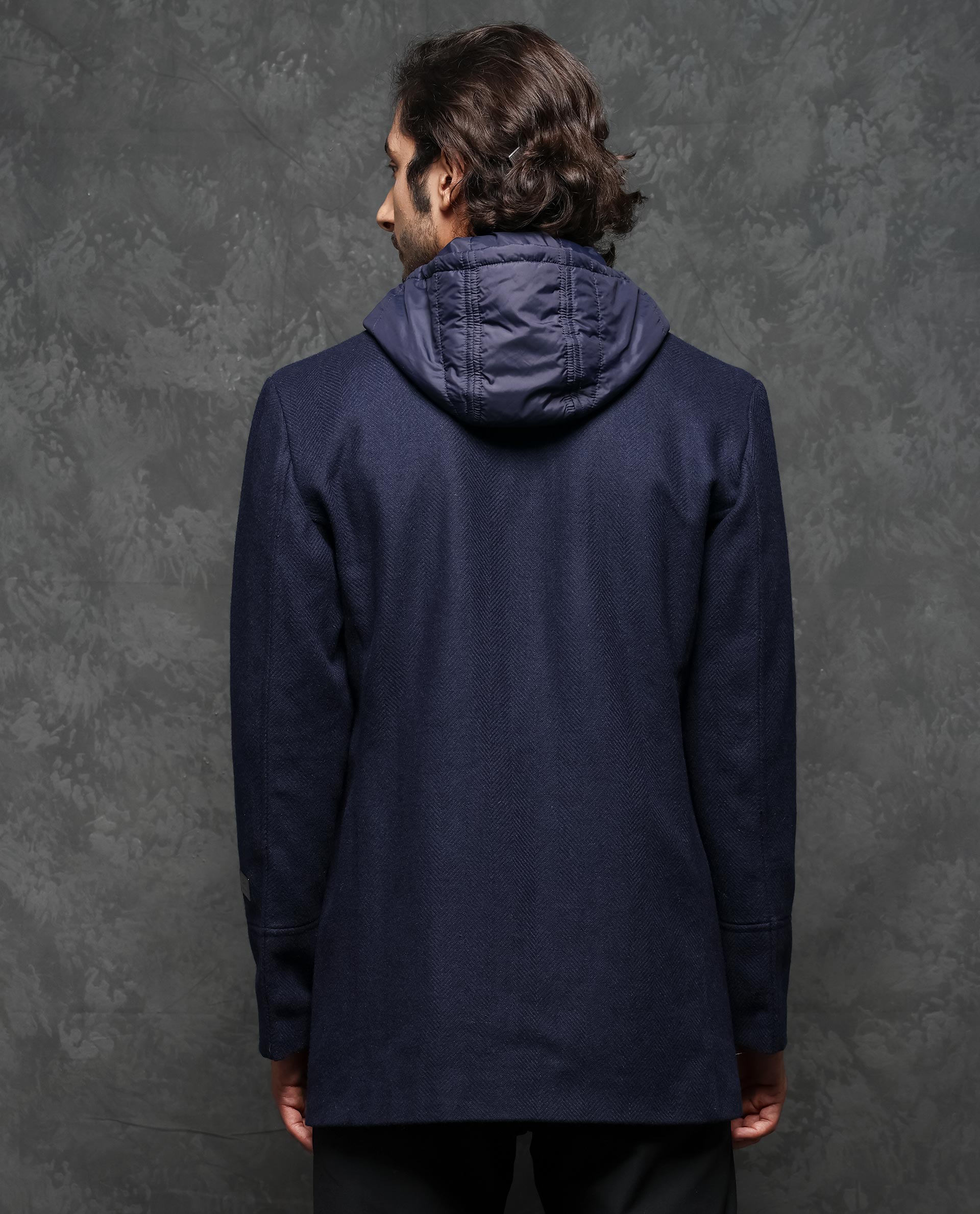 Navy best sale hooded jacket