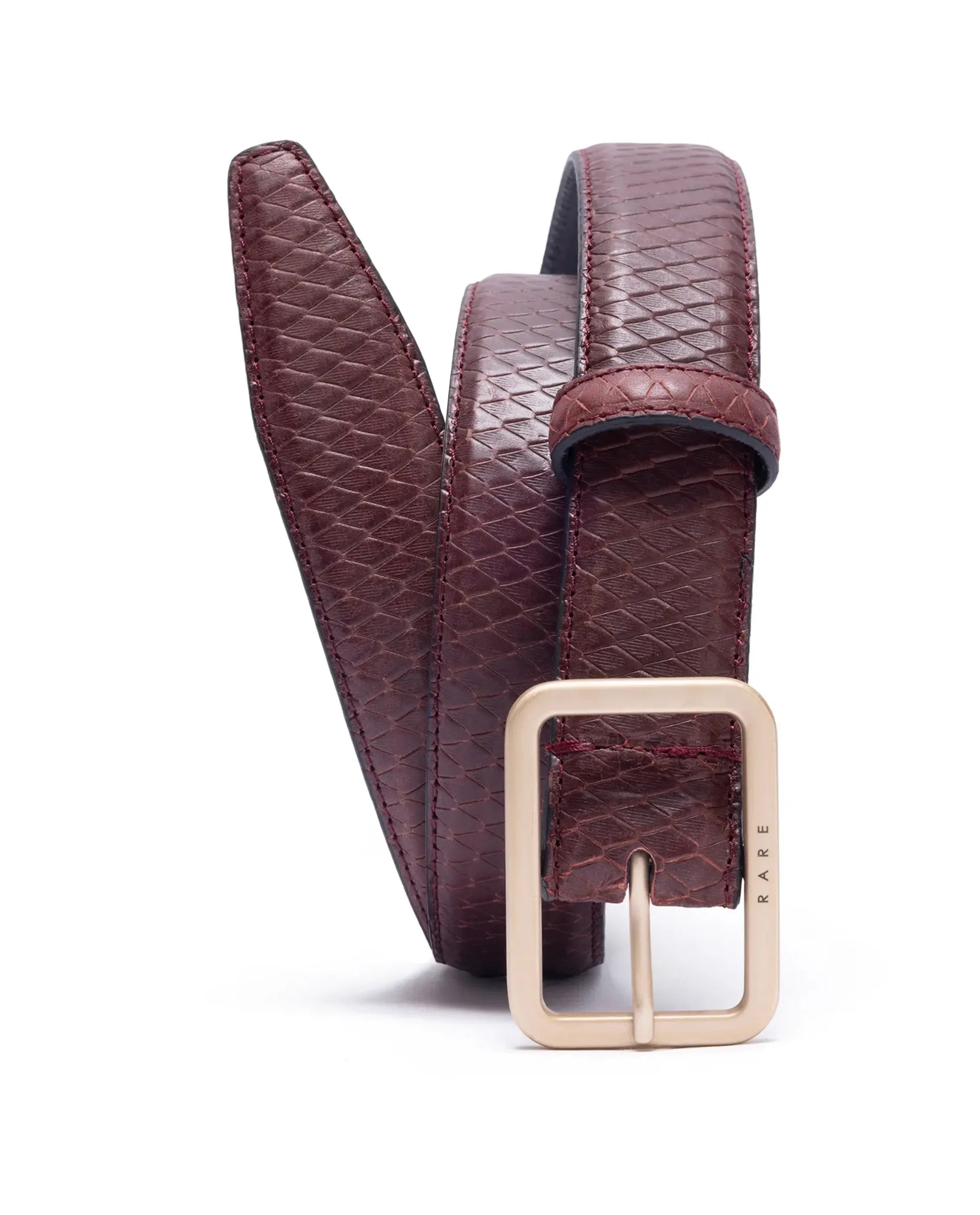 Rare Rabbit Men's Dudly Cherry Non Reversible Belt