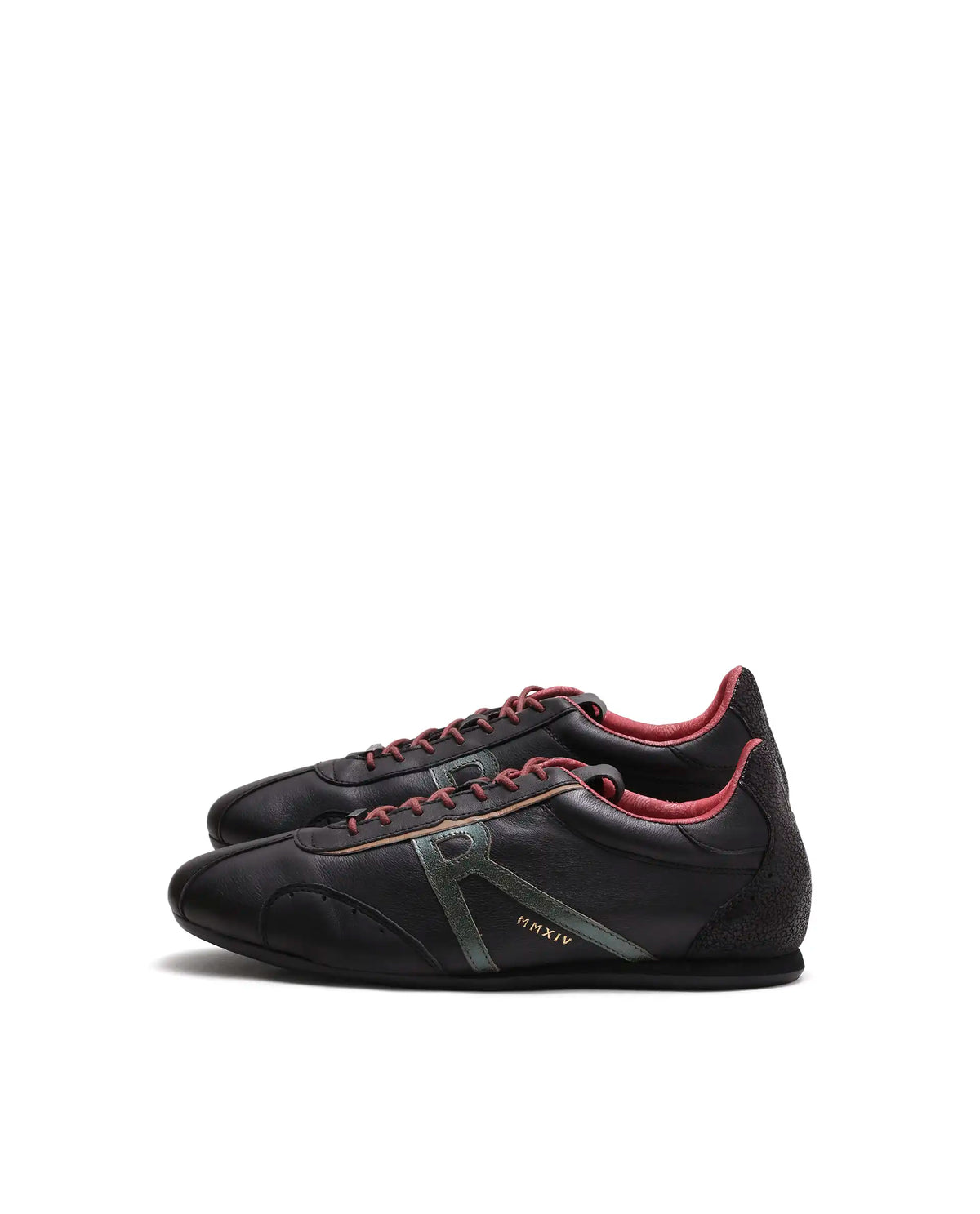 Rarez Men's Dust Primary Black Leather Regular Sneaker