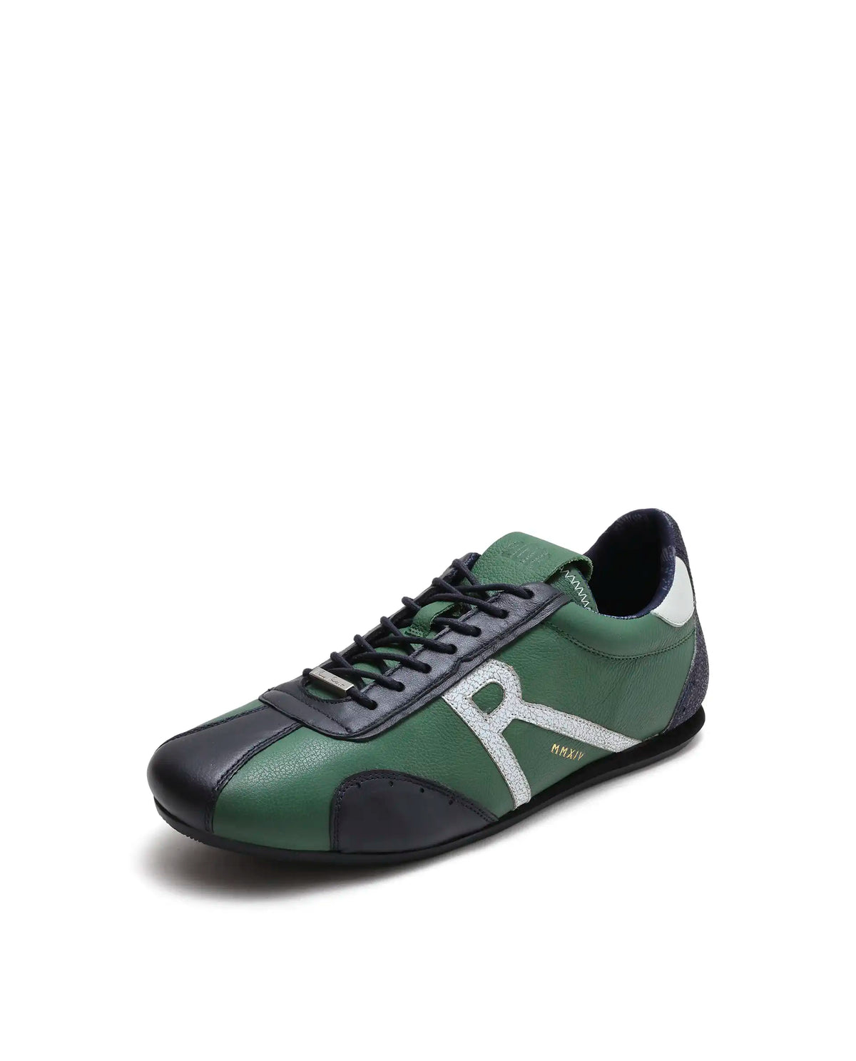 Rarez Men's Dust Primary Green Leather Regular Sneaker