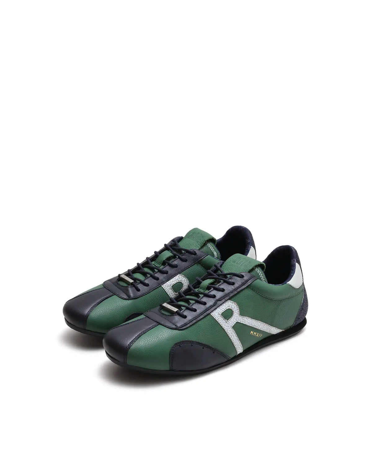 Rarez Men's Dust Primary Green Leather Regular Sneaker