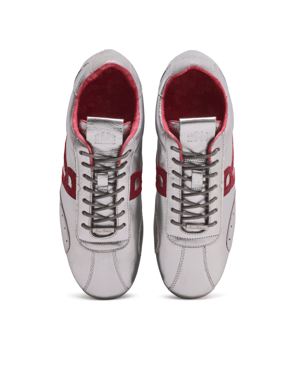 Rarez Men's Dust Metalic Silver Leather Regular Sneaker