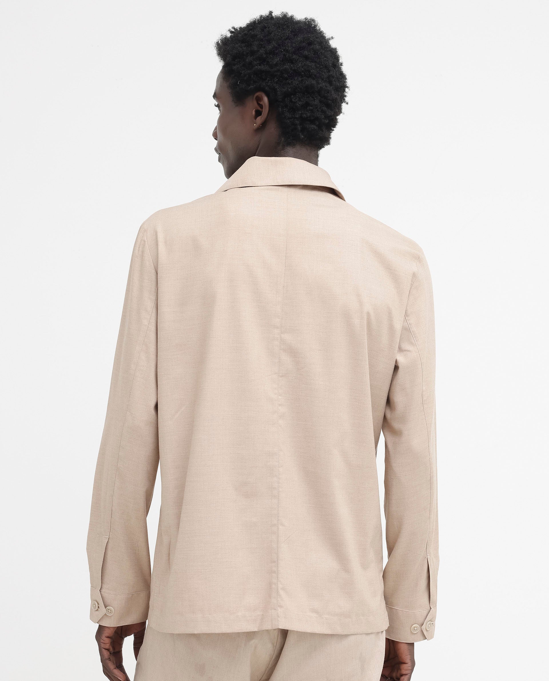 Rare Rabbit Mens Echos Beige Full Sleeve Collared Neck Two Flap Pocket Solid Jacket