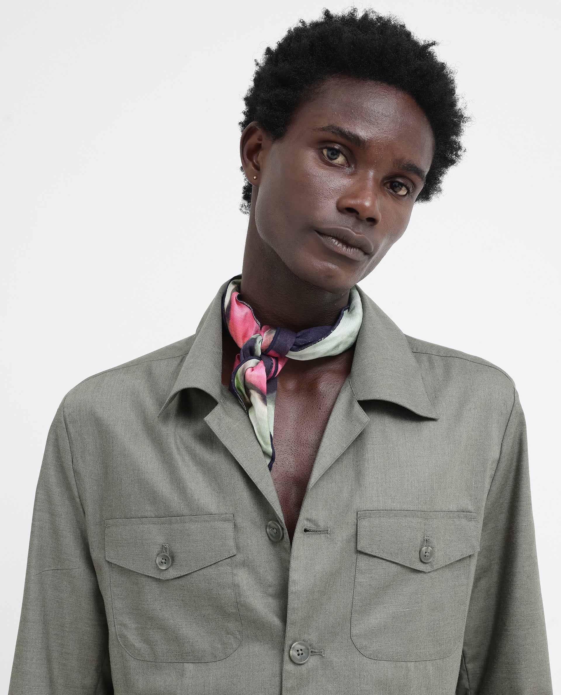 Rare Rabbit Mens Echos Light Olive Full Sleeve Collared Neck Two Flap Pocket Solid Jacket