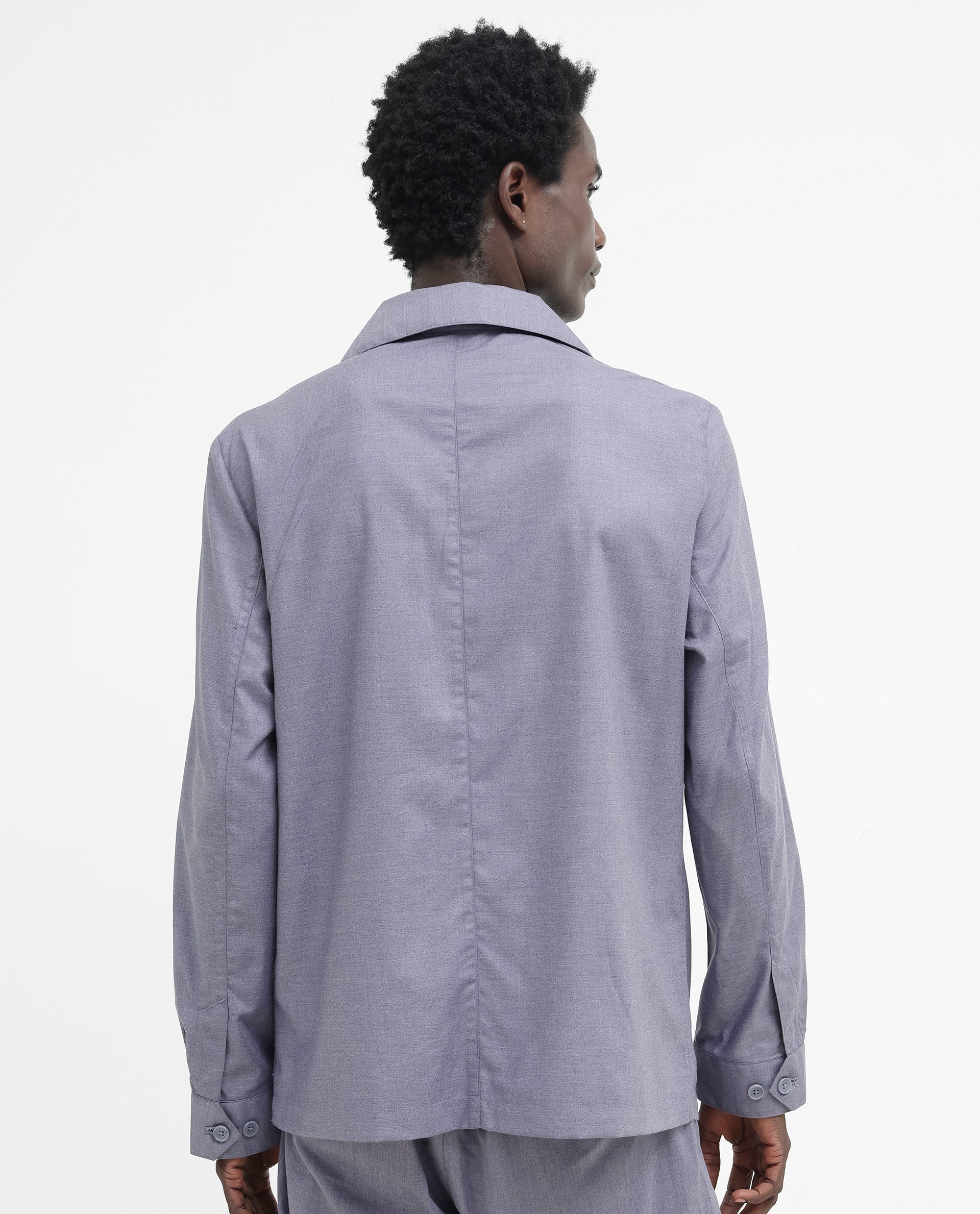 Rare Rabbit Mens Echos Purple Full Sleeve Collared Neck Two Flap Pocket Solid Jacket