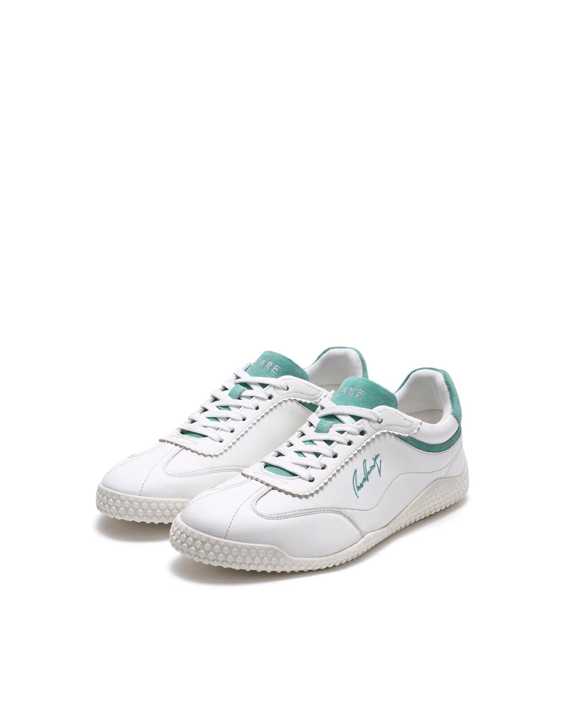 Rare Rabbit Men's Echo White Micro Leather Sneaker