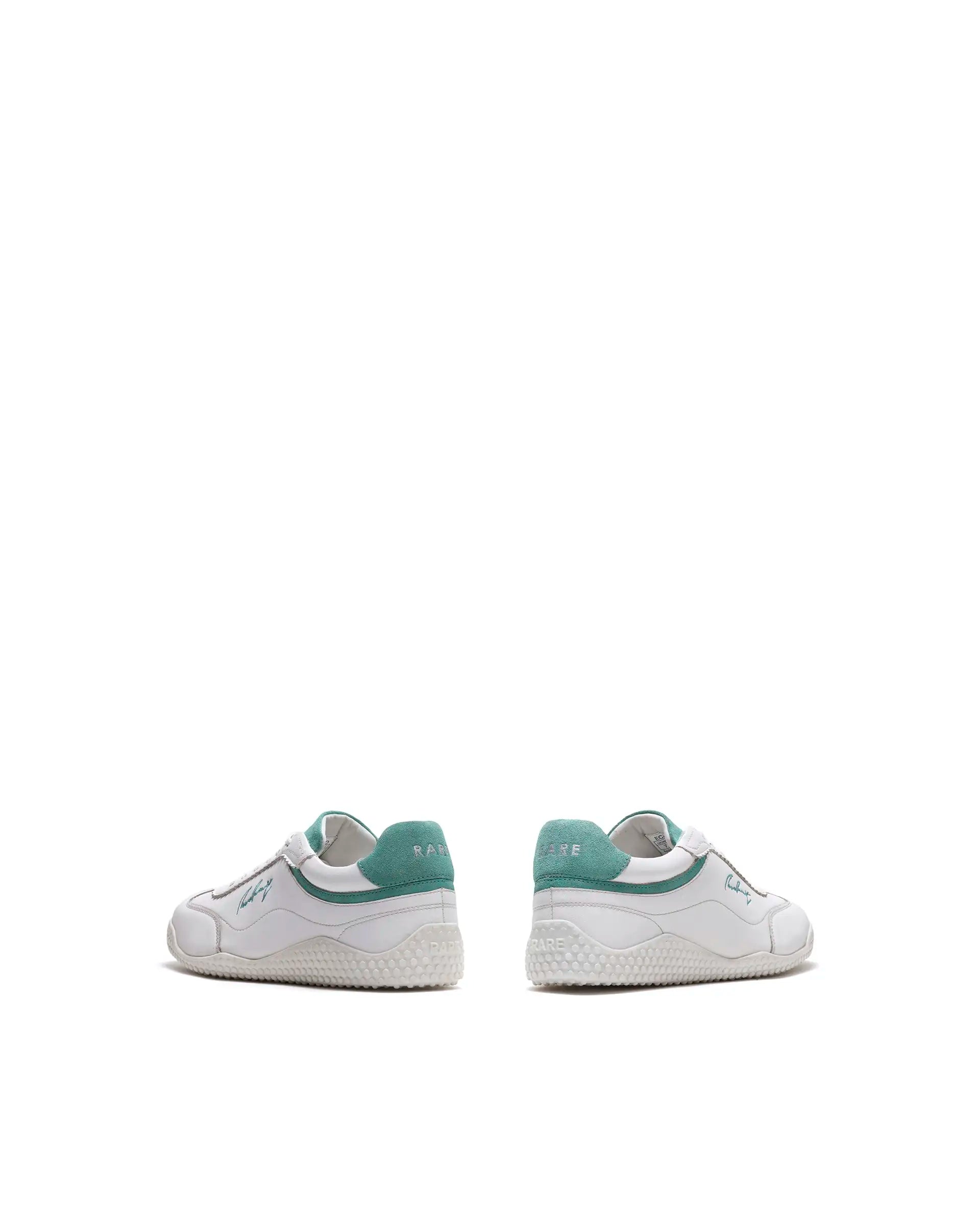 Rare Rabbit Men's Echo White Micro Leather Sneaker
