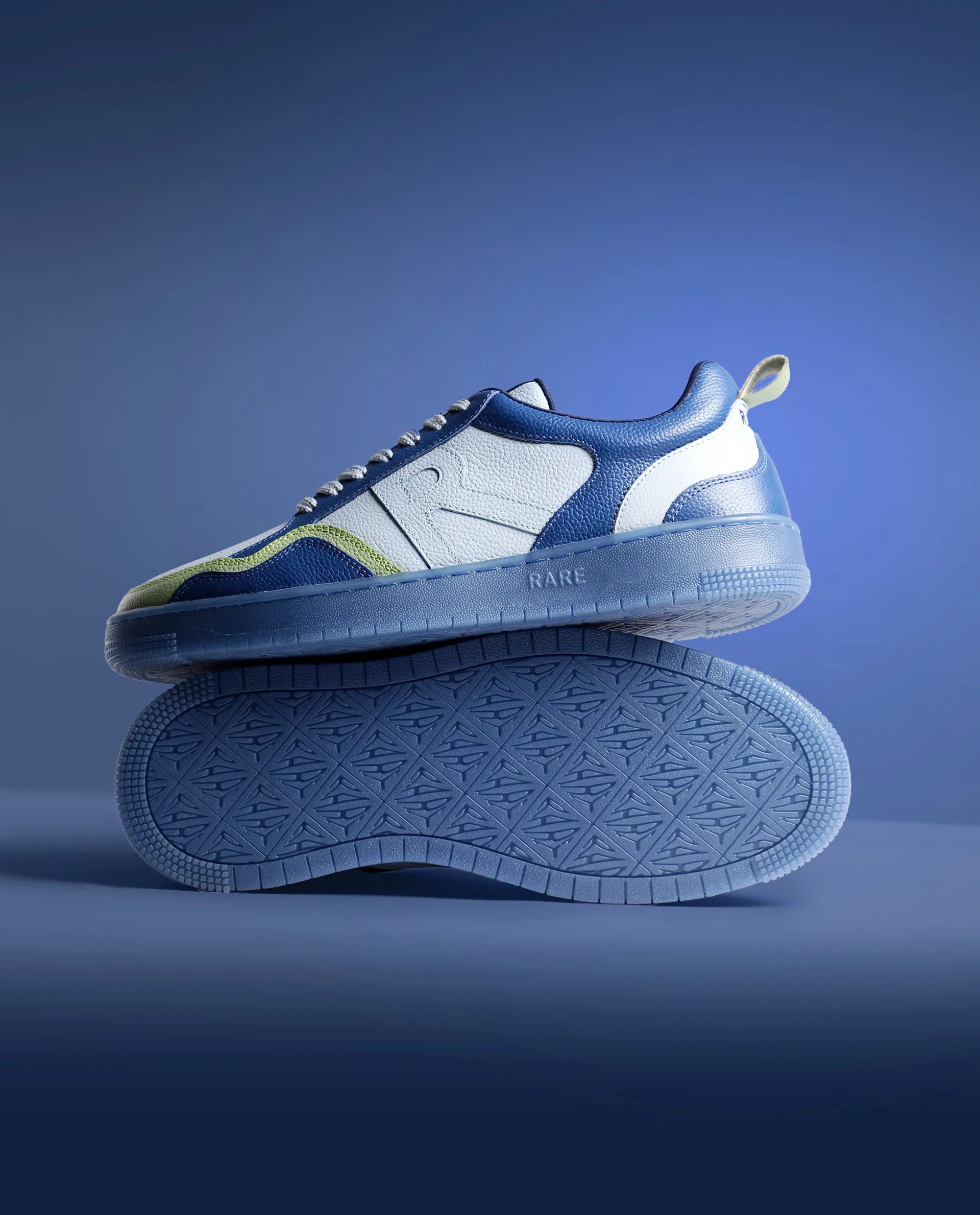 Rare Rabbit Men Edamon Blue Leather Lace-Up Sneaker