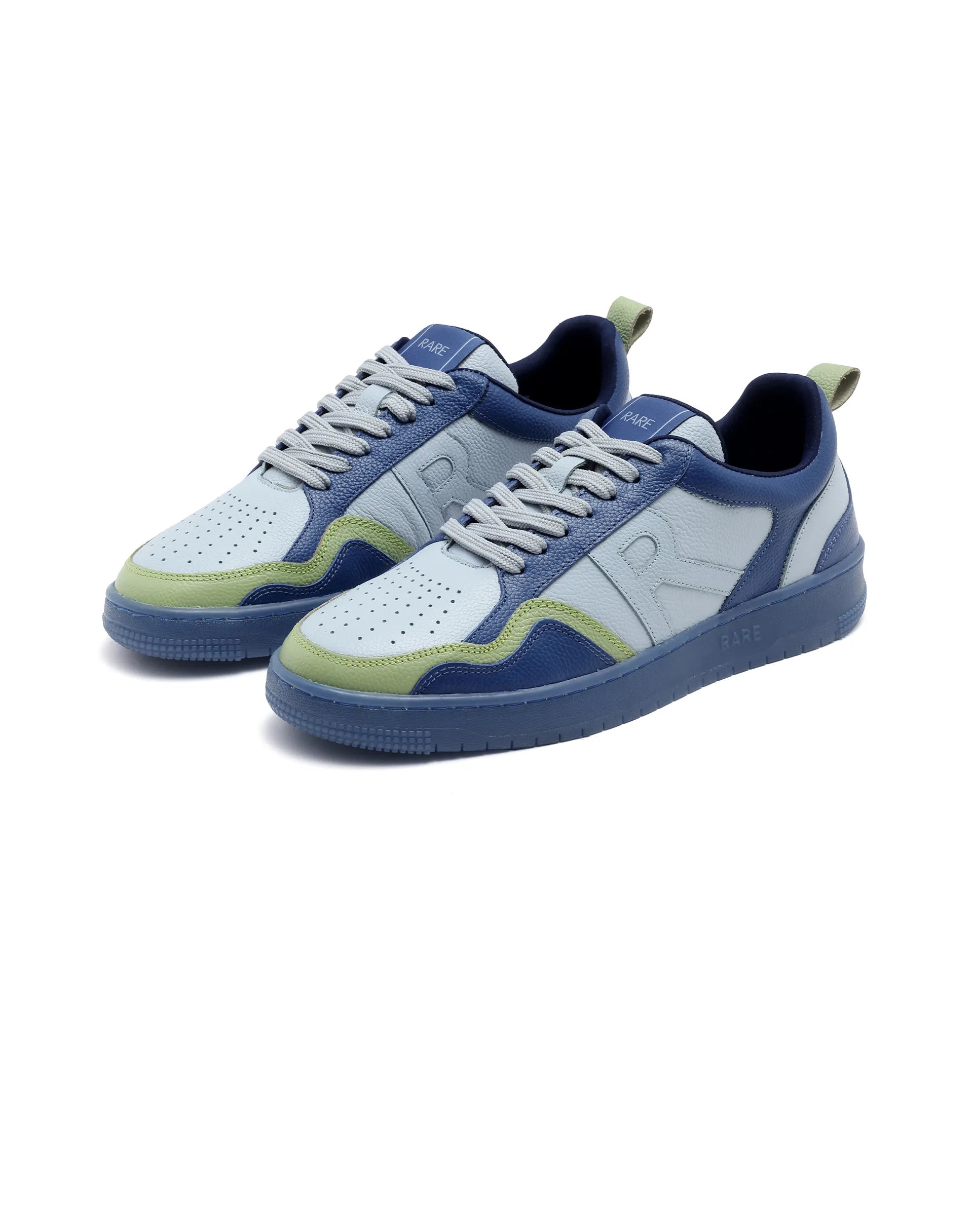 Rare Rabbit Men Edamon Blue Leather Lace-Up Sneaker
