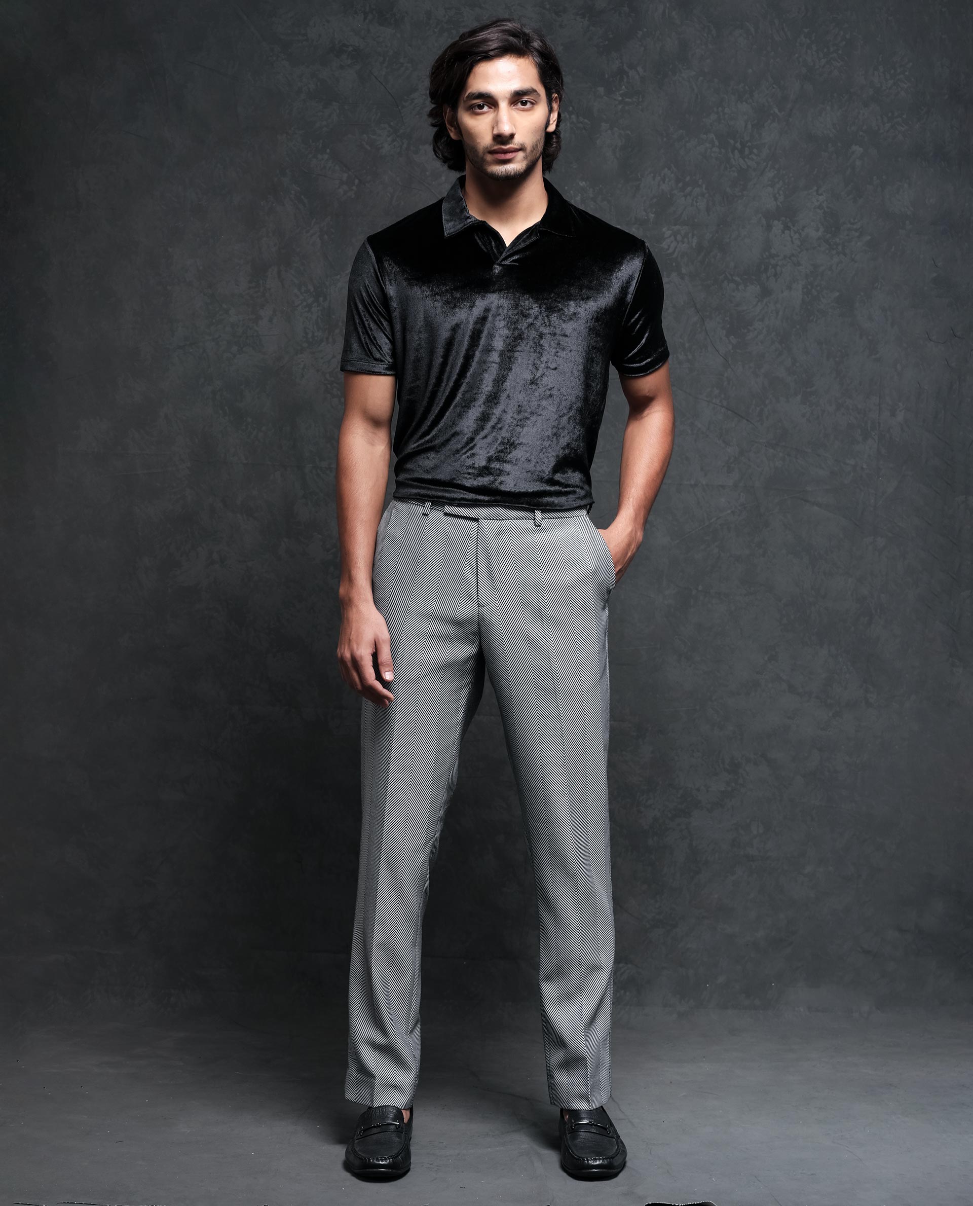 Black Polo-shirt, Loafers Fashion Trends With Grey Casual Trouser, Black  Polo Grey Pants | Polo shirt, ralph lauren corporation