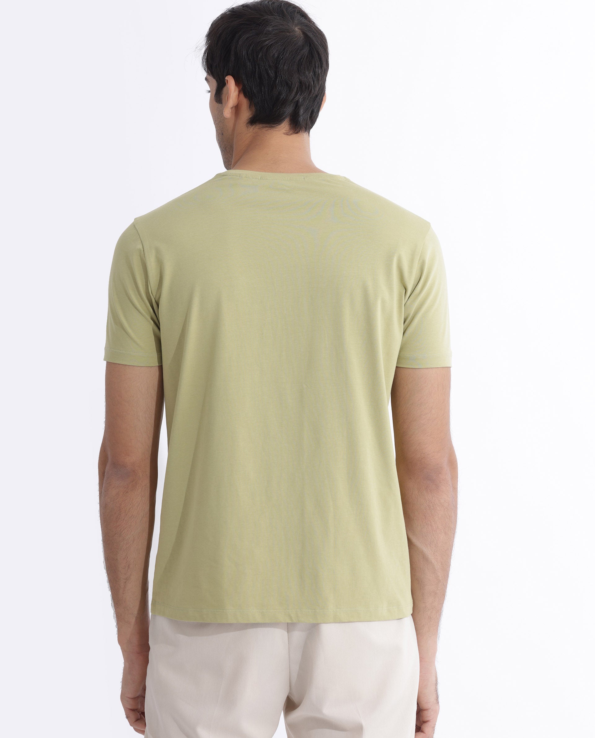 Rare Rabbit Mens Eloise Light Green Short Sleeve Printed T-Shirt