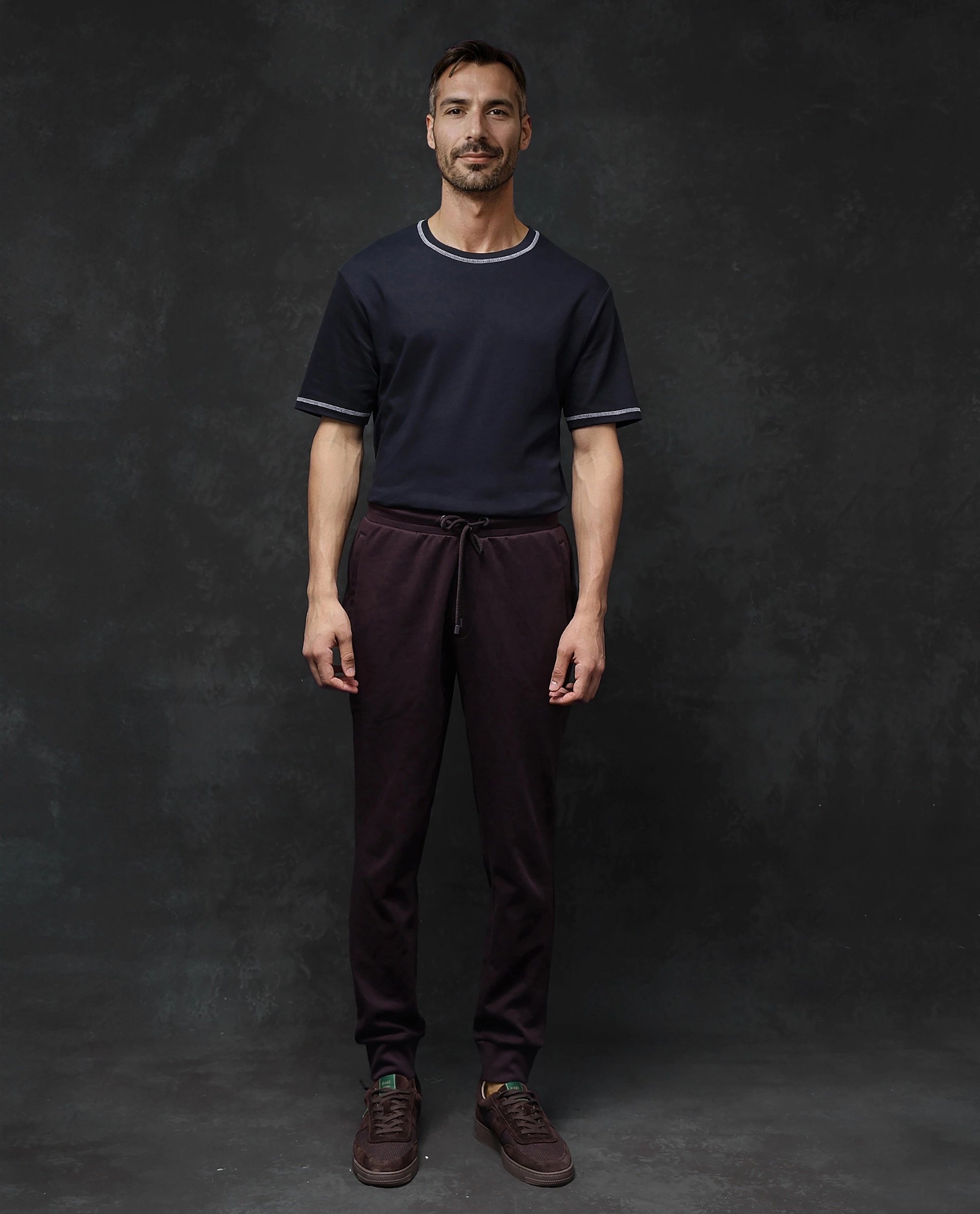 Rare Rabbit Men Elo Maroon Cotton Fabric Drawstring Closure Plain Track Pant