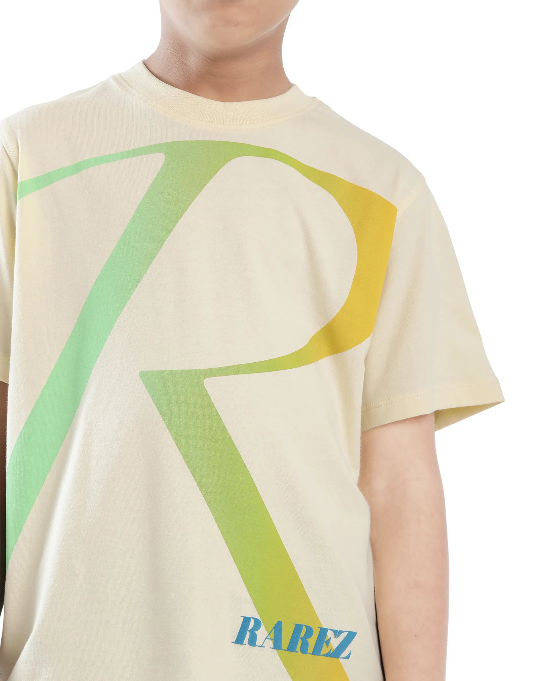 Rare Ones Kids Elzo-K Light Yellow Cotton Half Sleeve Graphic Printed Slip-On Closure Regular Fit T-Shirt