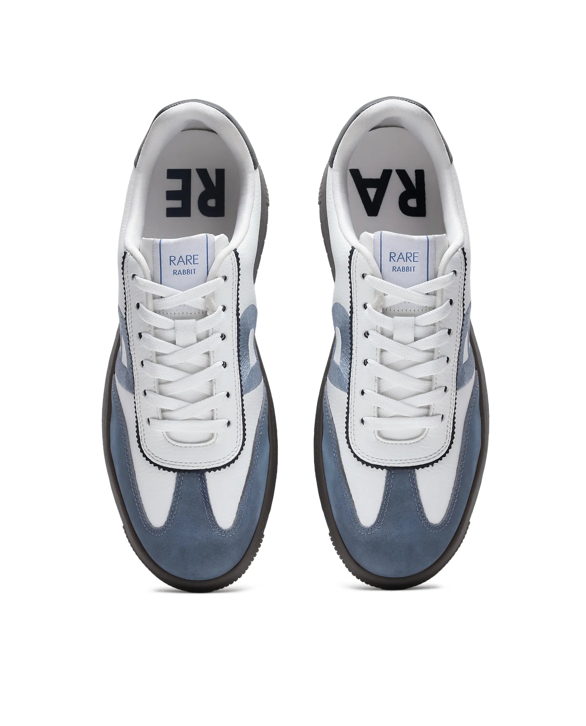 Rare Rabbit Men's Embroy White Micro Leather Sneaker