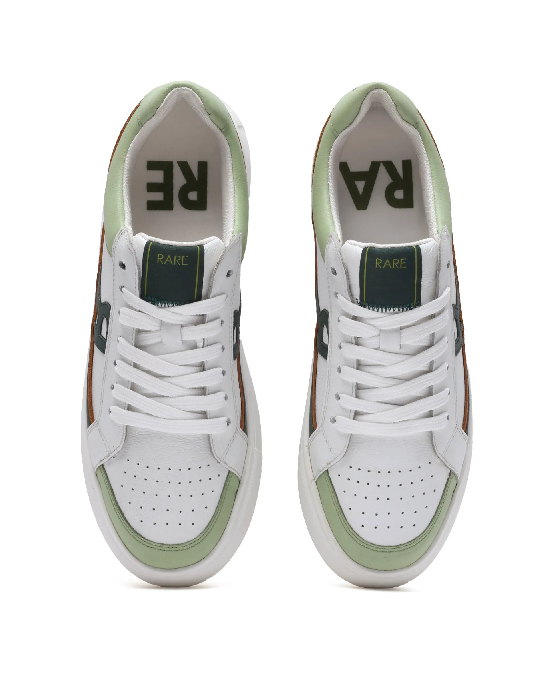 Rare Rabbit Men's Enzo Green Leather Lace-Up Closure Sneaker