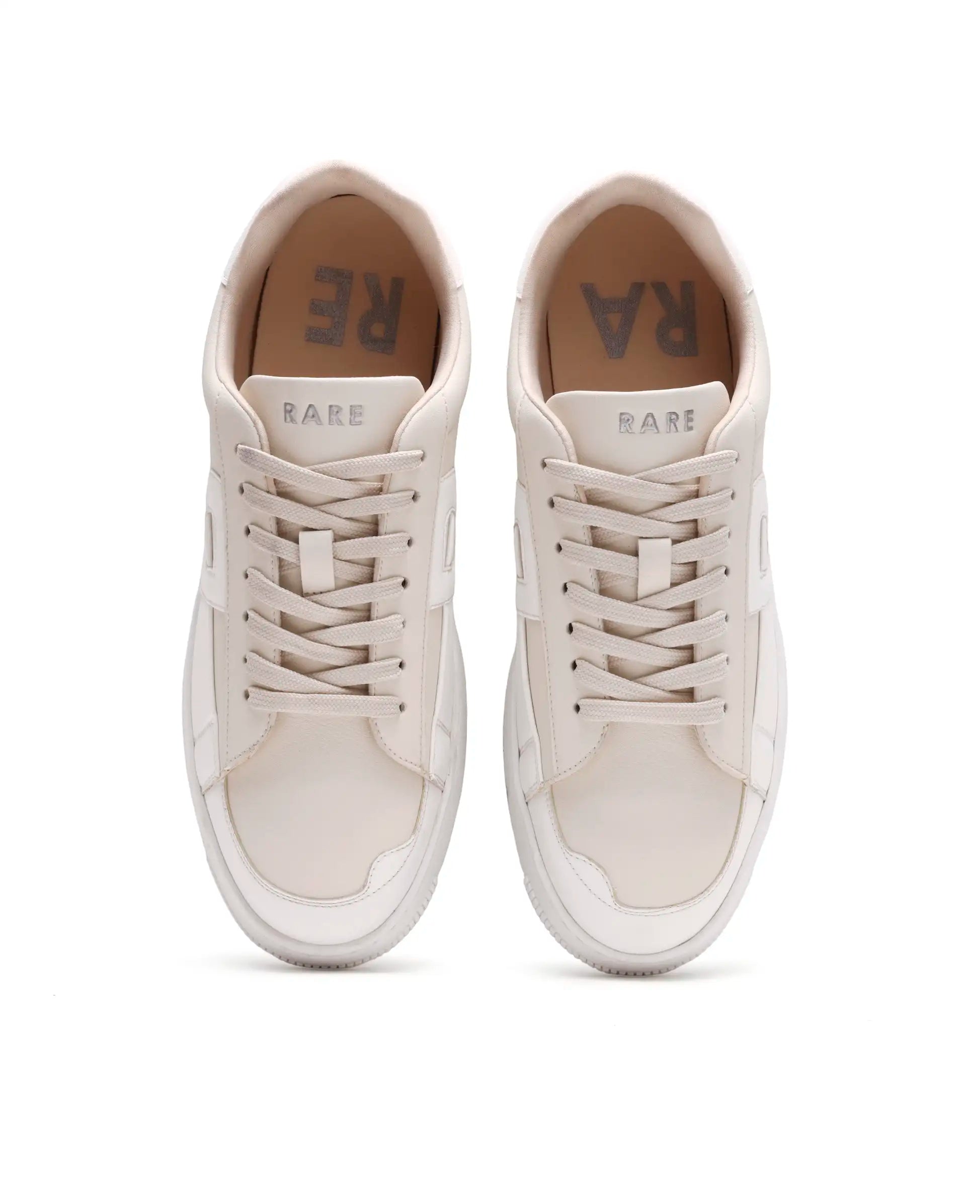 Rare Rabbit Men's Erik Beige Micro Fiber Sneaker