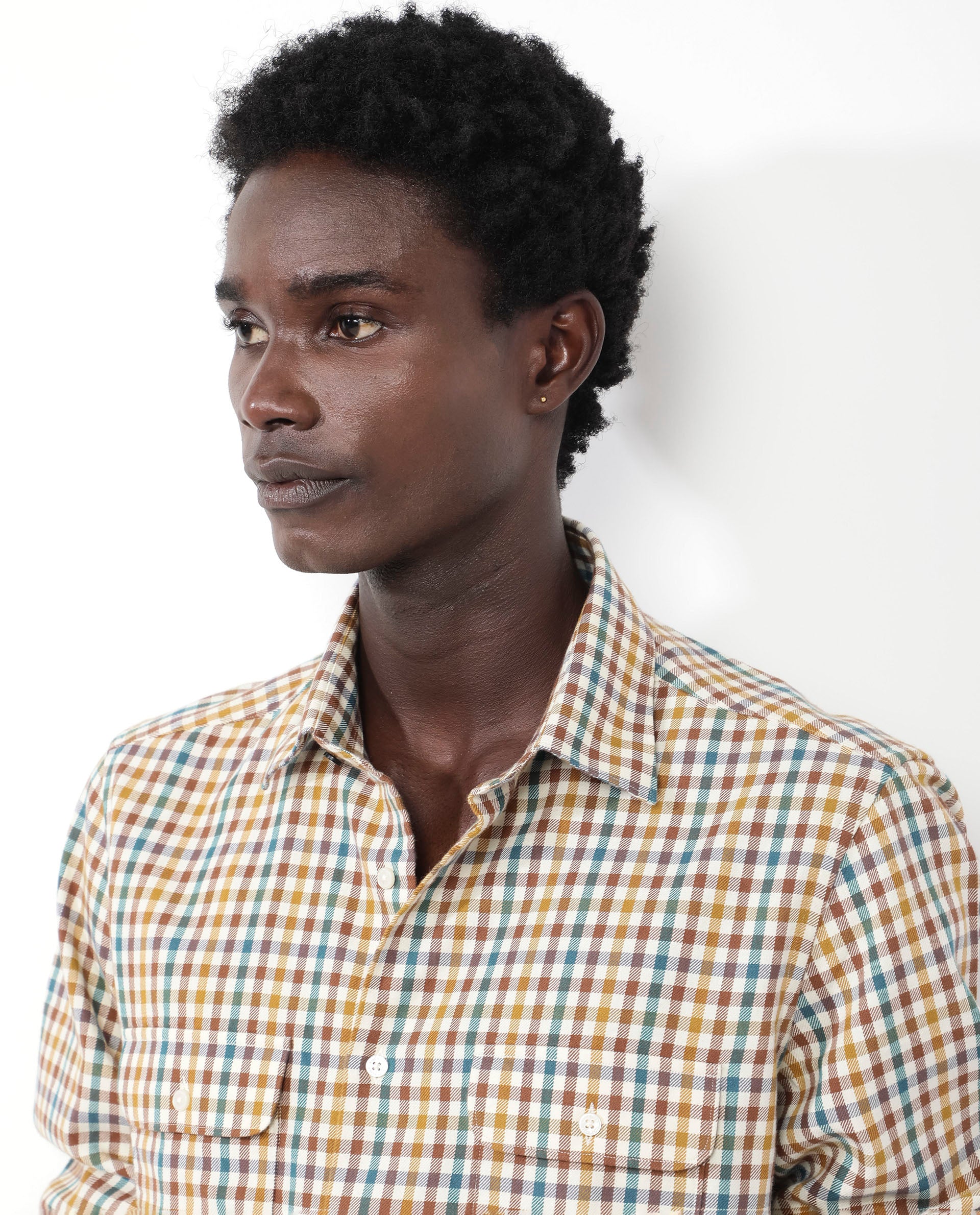 Rare Rabbit Mens Essen Mustard Cotton Fabric Full Sleeve Regular Fit Gingham Checks Print Twill Shirt