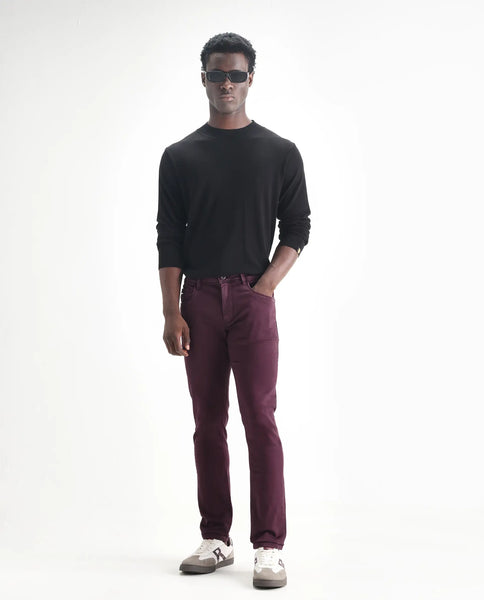 Buy Essen - Dark Maroon Hawk Slim Fit Plain Jeans| Rare Rabbit
