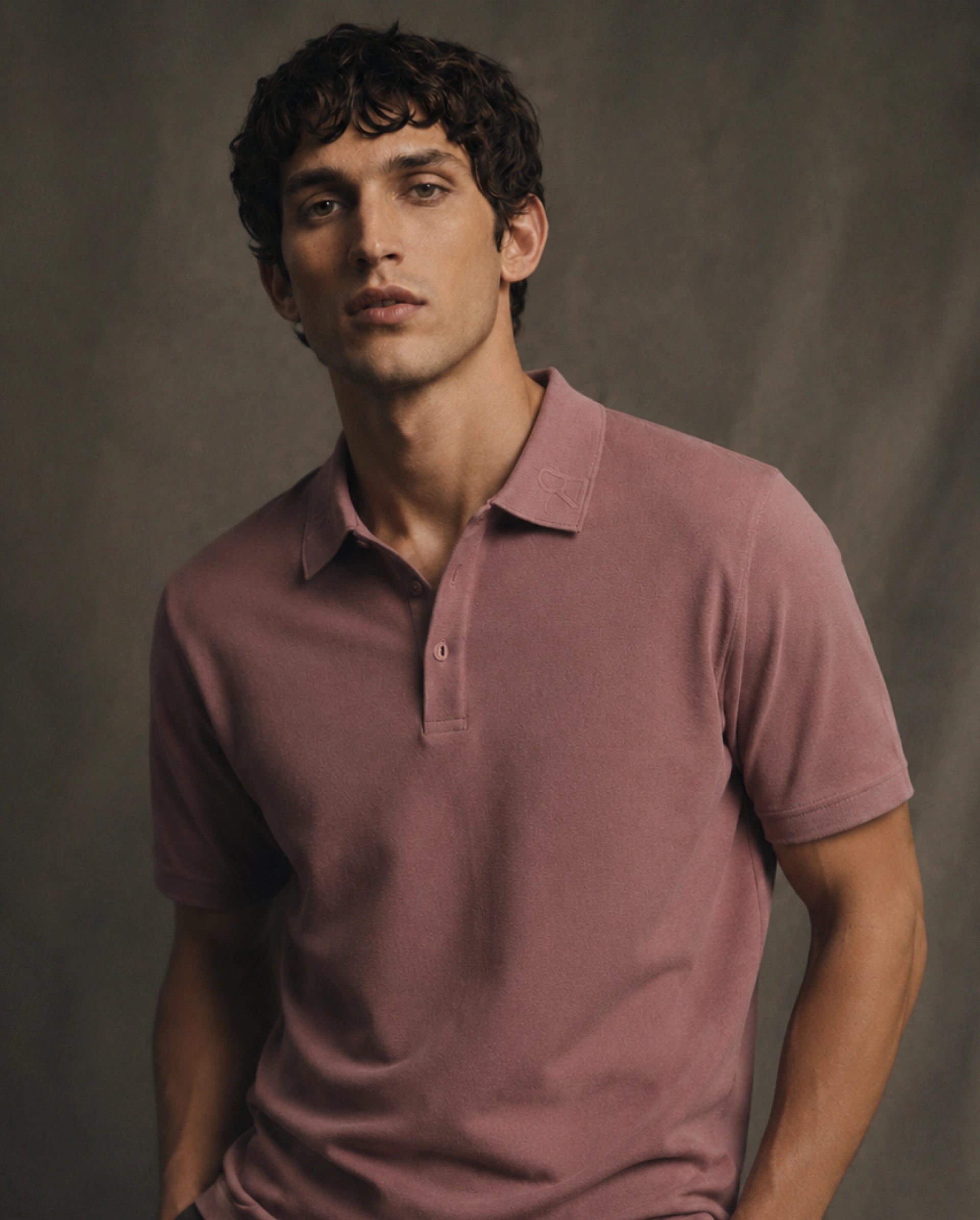 Rare Rabbit Men's Fabios Dusky Pink Cotton Regular Fit Half Sleeves Plain Polo