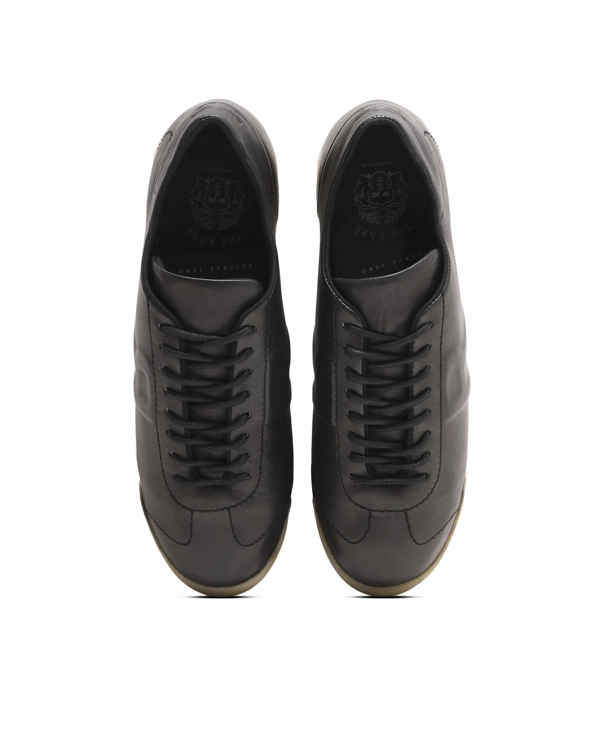 Rarez Men's Faceoff Primary Black Leather Regular Sneaker