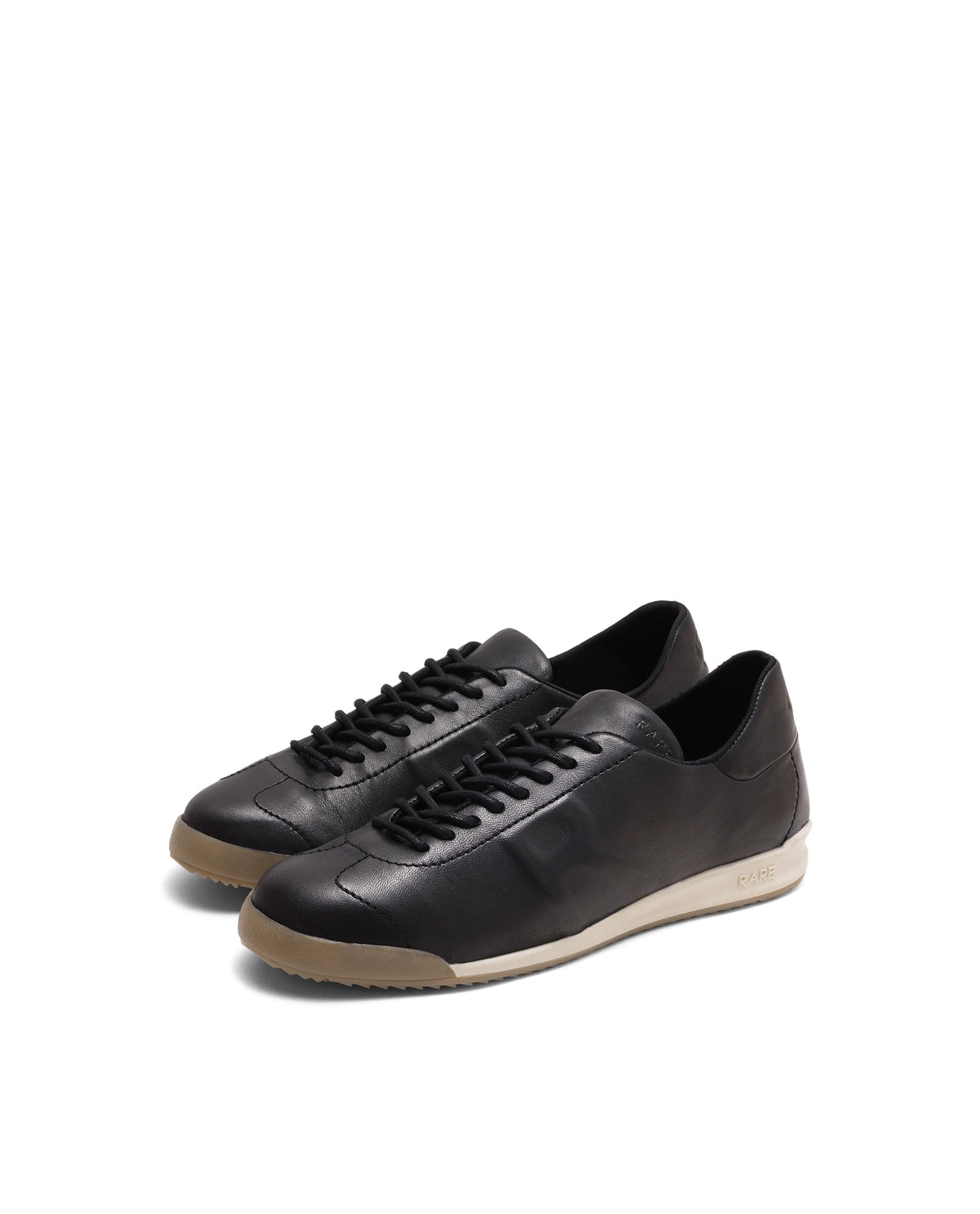 Rarez Men's Faceoff Primary Black Leather Regular Sneaker