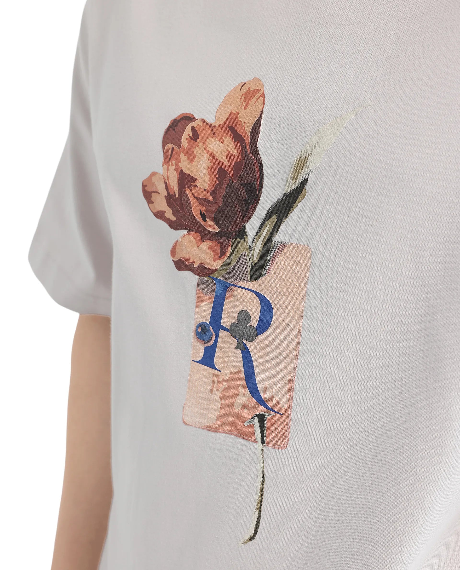 Rare Rabbit Men Faun Light Grey Cotton Fabric Short Sleeve Crew Neck Oversized Fit Graphic Print T-Shirt