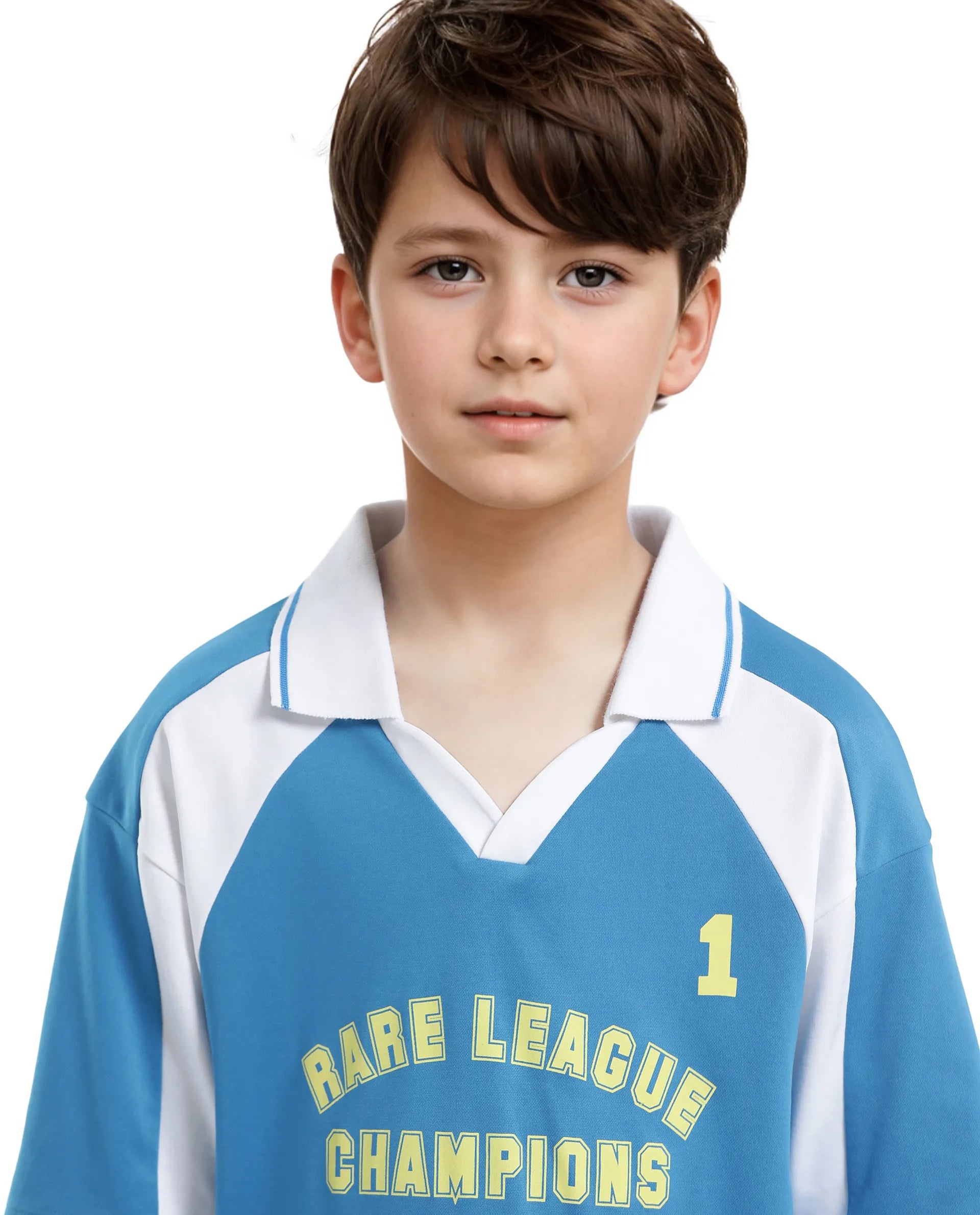 Rare Ones Kids Faze Blue Cotton Blend Half Sleeve Button Graphic Printed Boxy Fit Polo