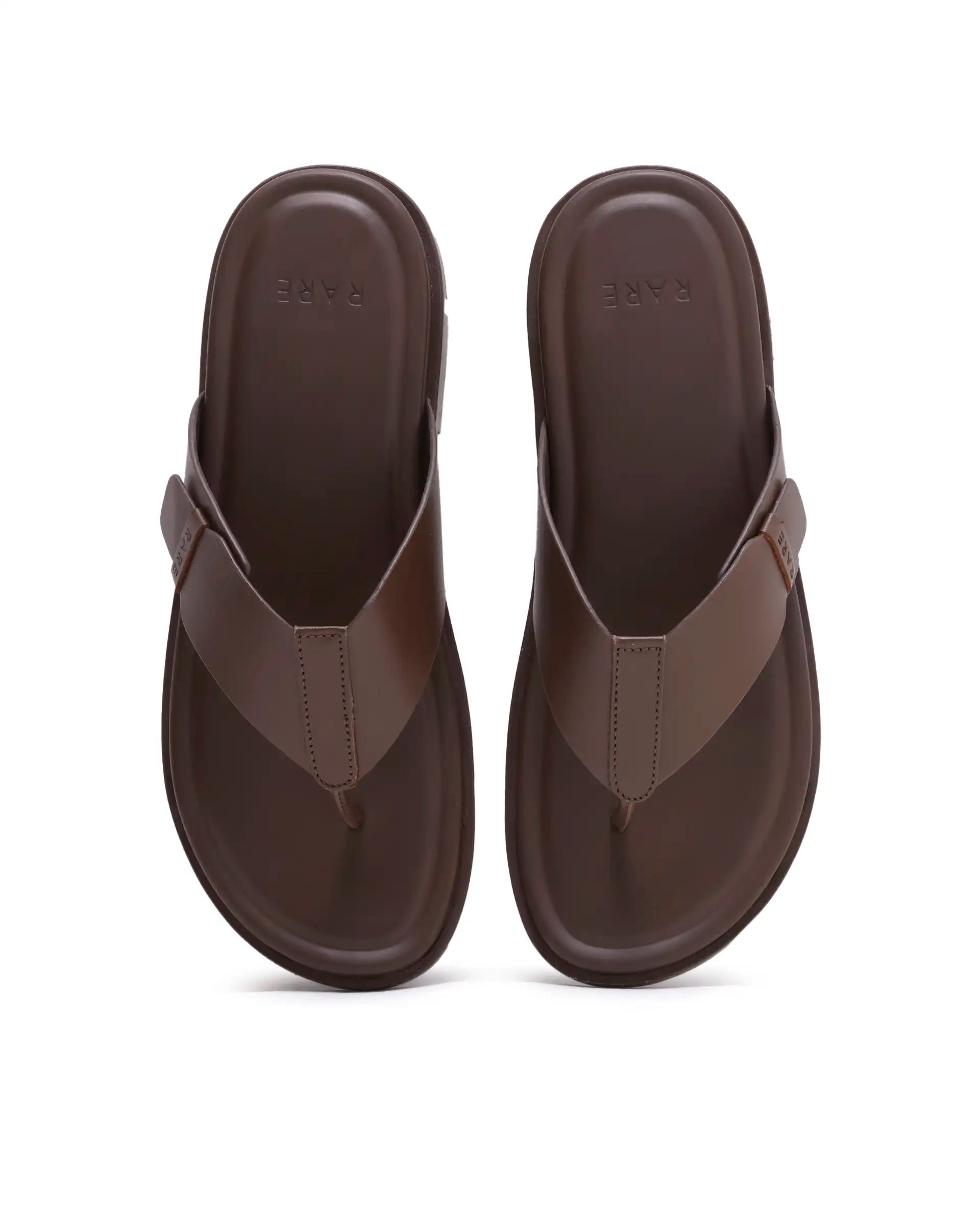 Rarez Men's Finn Dark Cherry Tan Leather Regular Sandal
