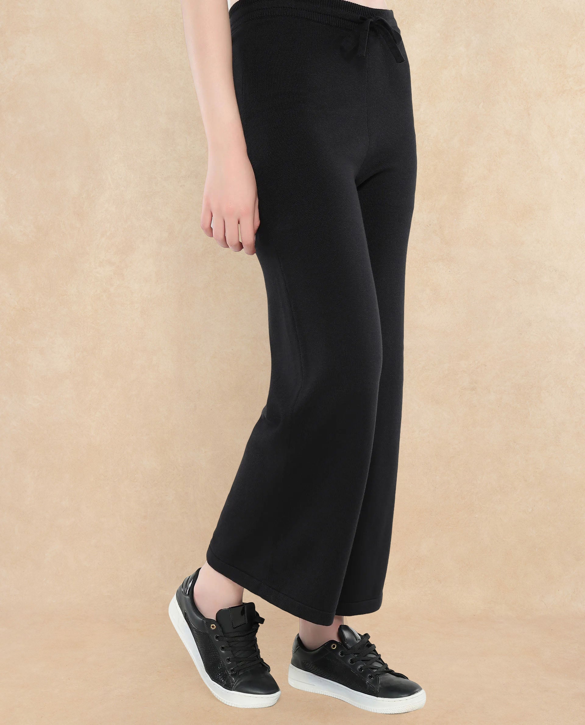 Rareism Women Finnet B Black Plain Track Pant