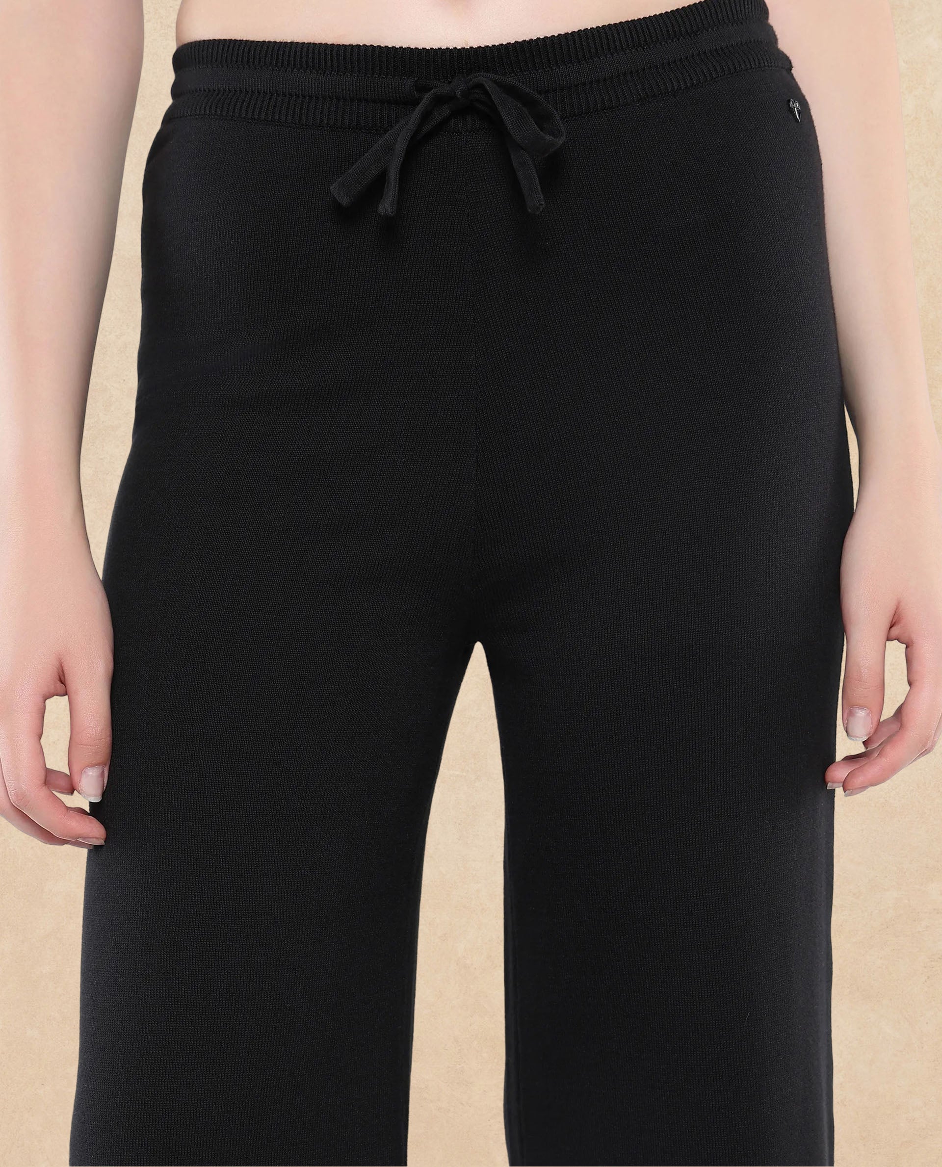 Rareism Women Finnet B Black Plain Track Pant