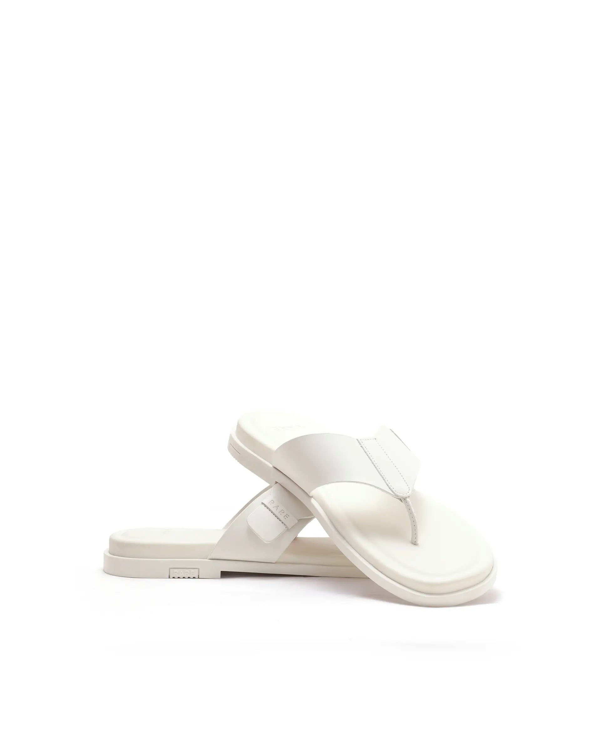 Rarez Men's Finn Light Ivory Leather Regular Sandal