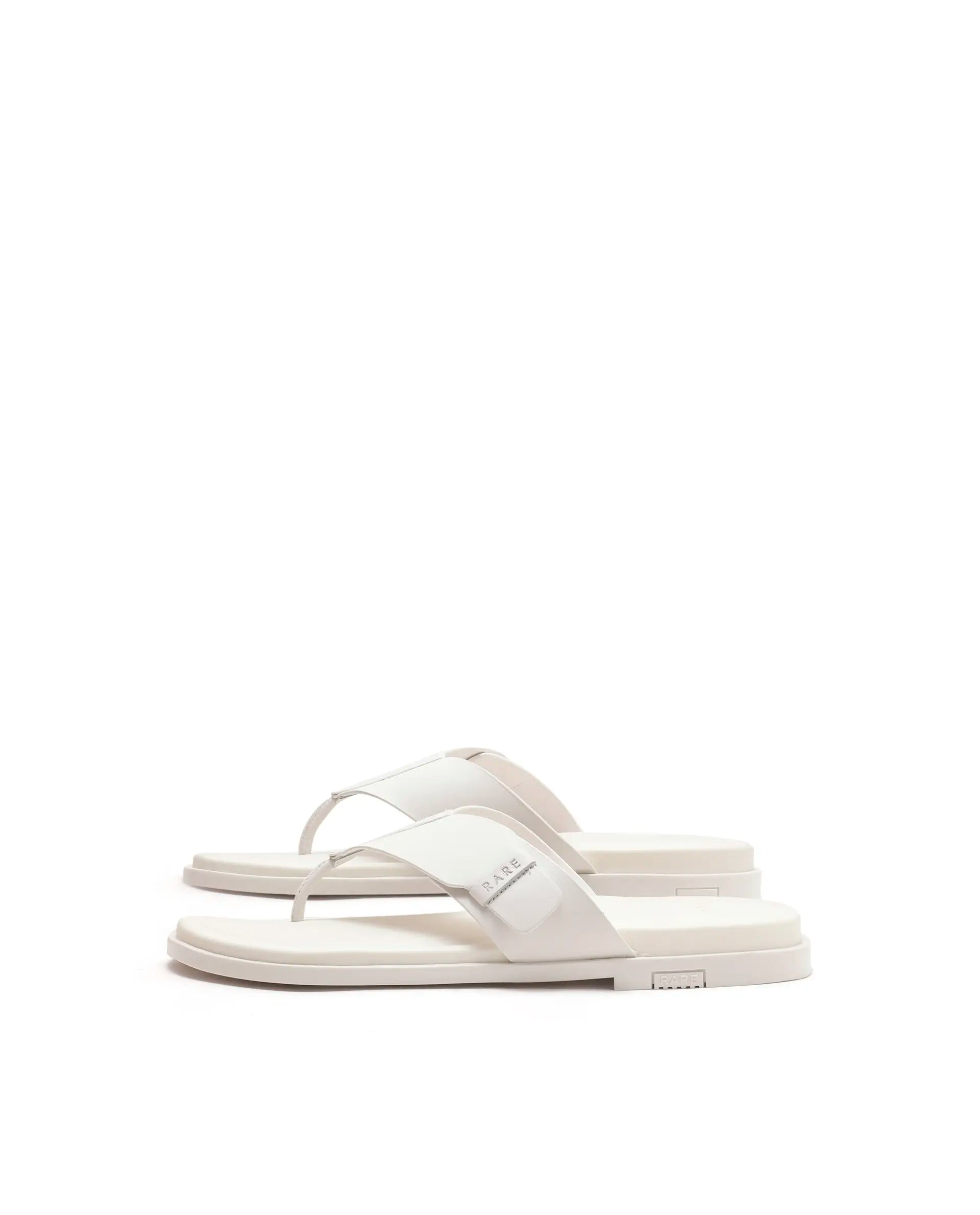 Rarez Men's Finn Light Ivory Leather Regular Sandal