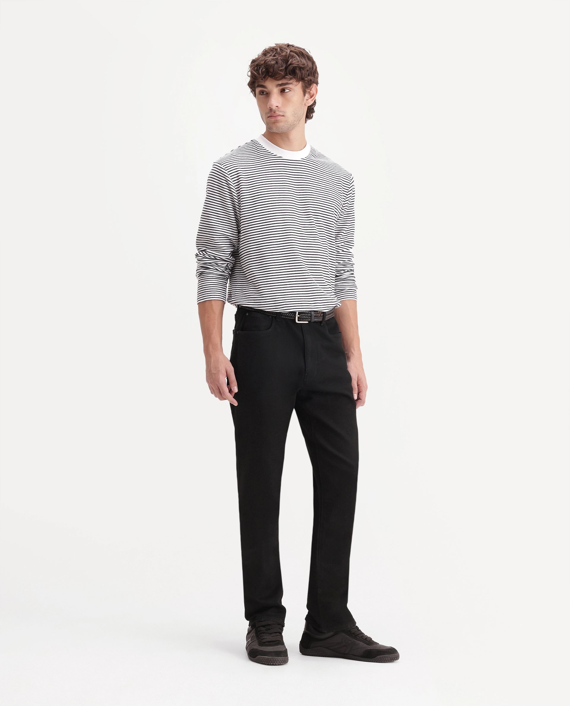 Rare Rabbit Men's Fizz 26 Black Cotton Blend Morris Regular Plain Jeans