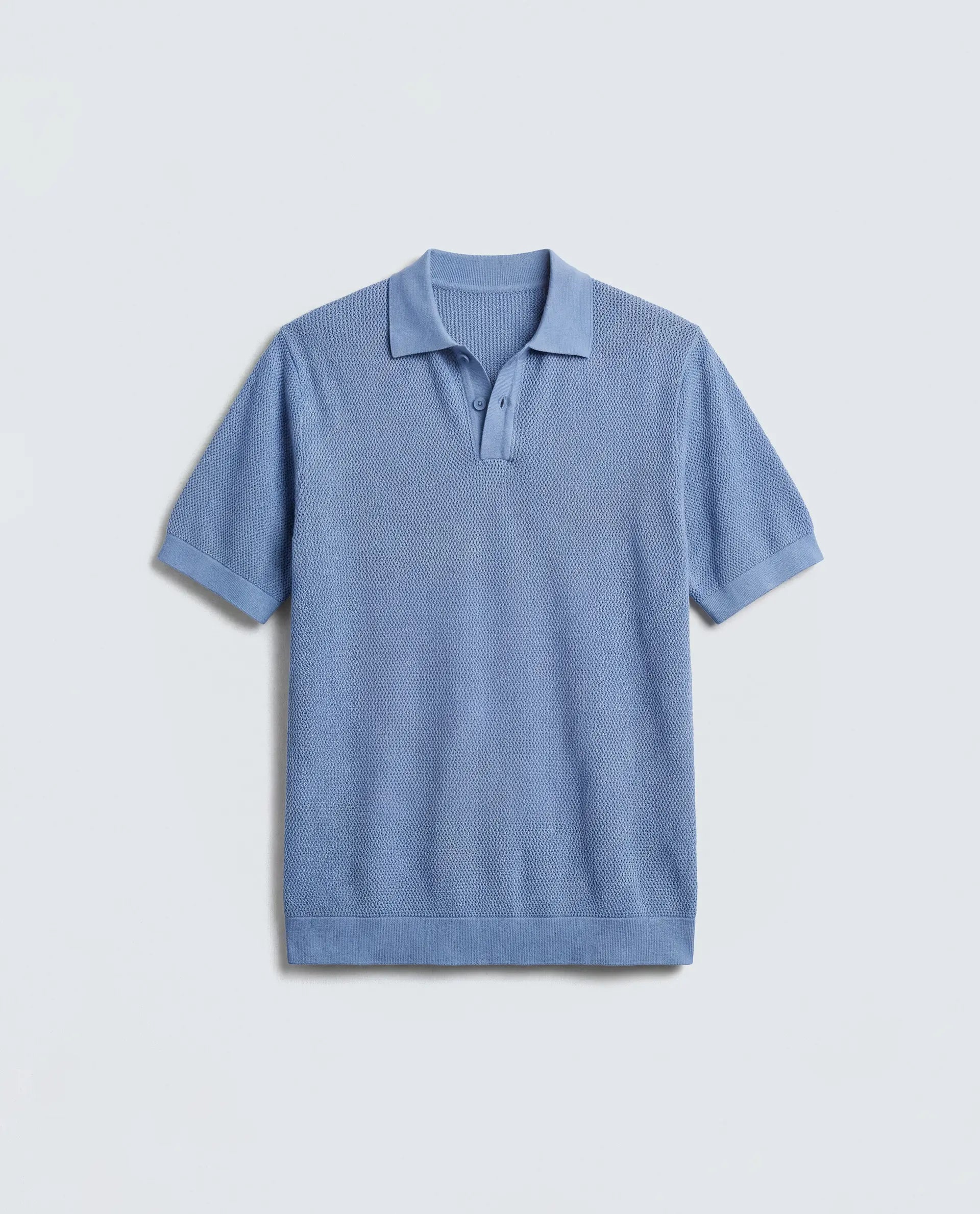 Rare Rabbit Men's Flako Fluorescent Blue Cotton Fabric Half Sleeve Spread Collar Regular Plain Polo