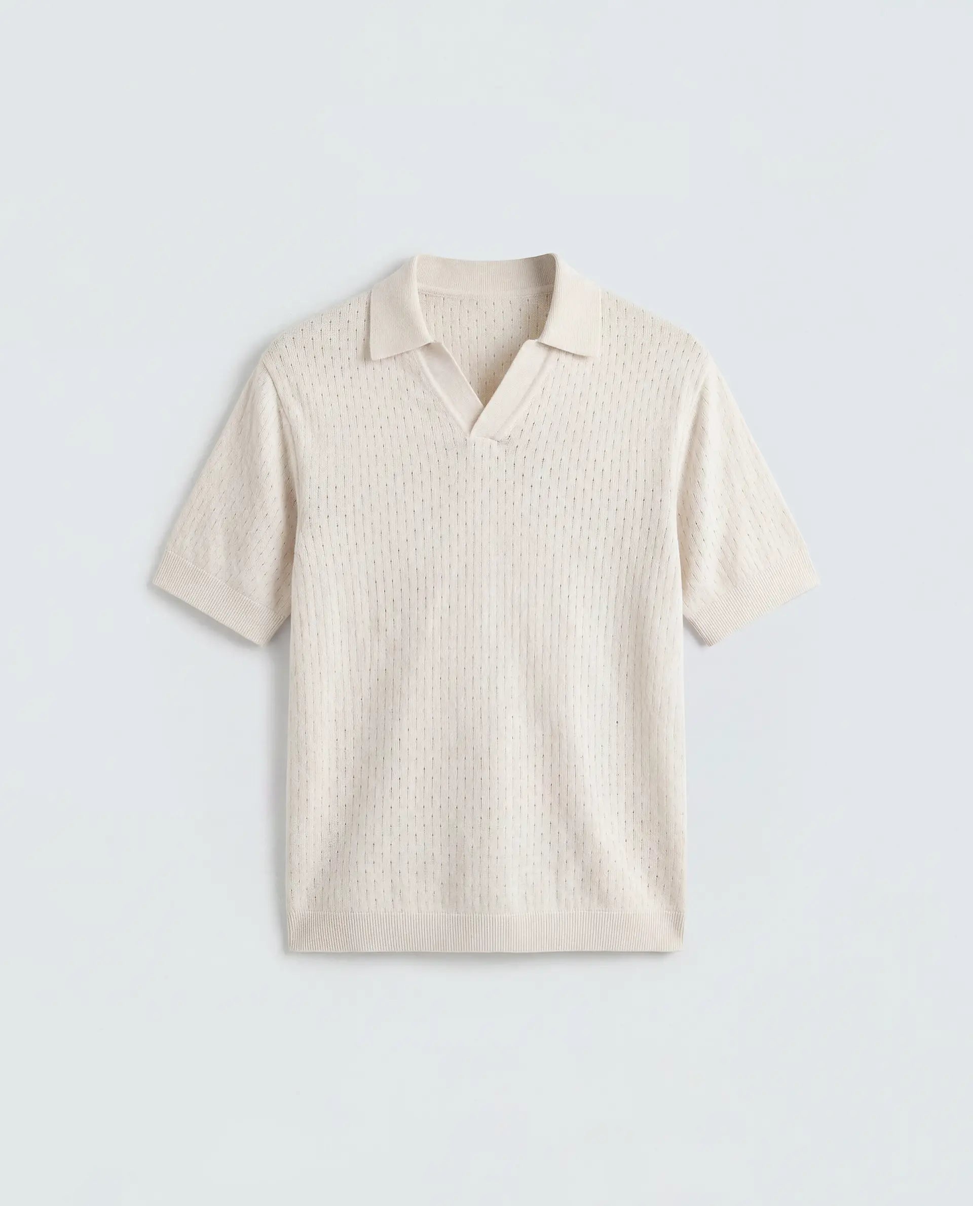 Rare Rabbit Men's Flay Off White Cotton Fabric Half Sleeve Jonny Collar Regular Jcaquard Polo