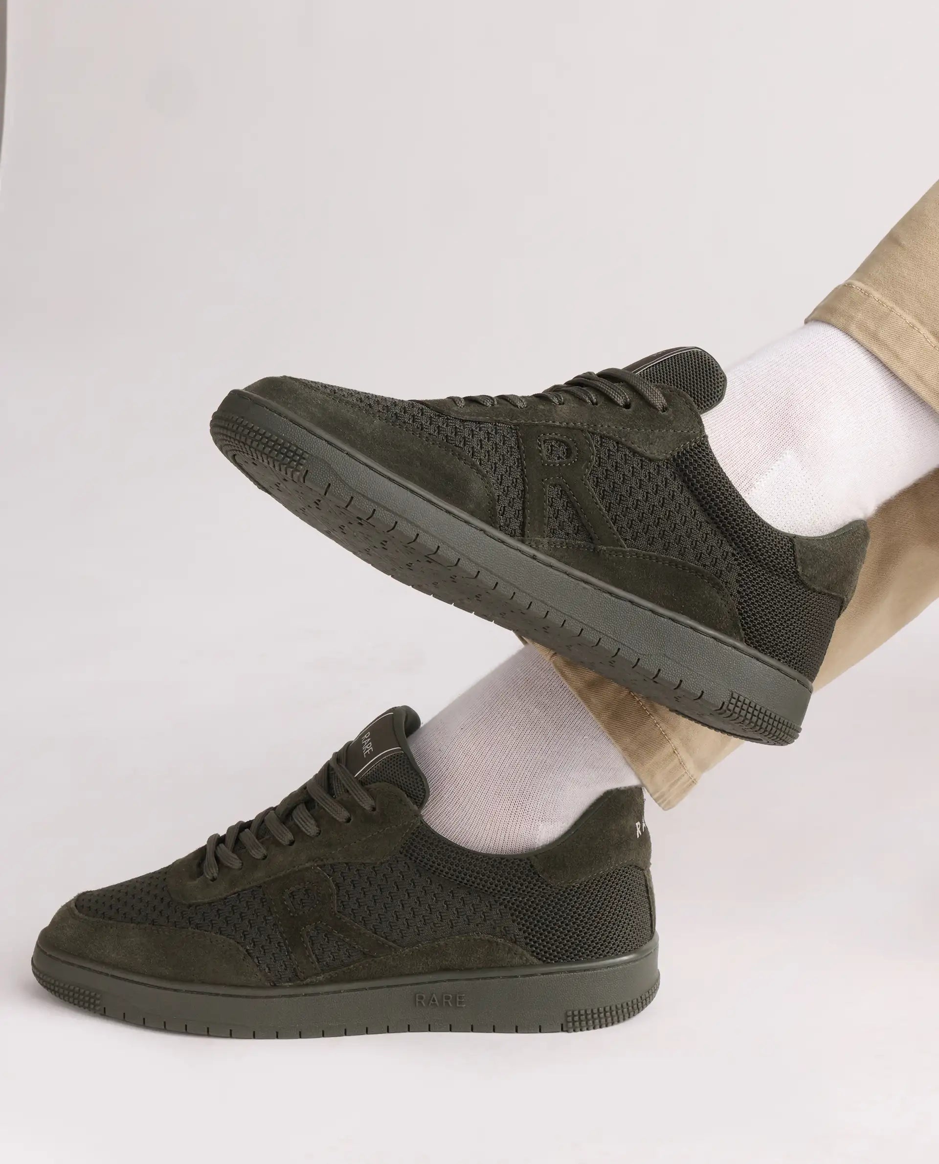 Rare Rabbit Men's Flint Olive Lace-Up Closure Sneaker