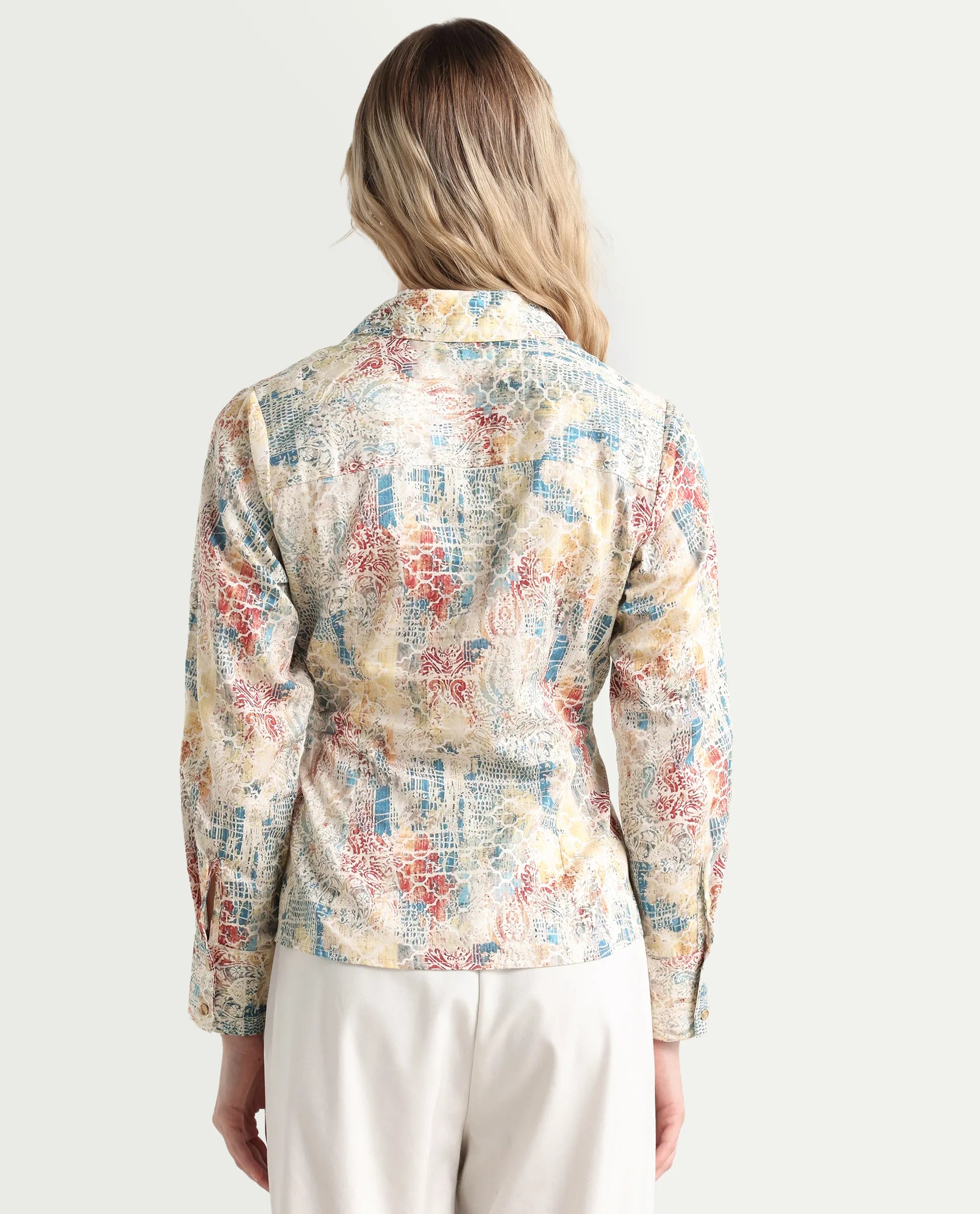 Rareism Women's Foggia Multi Rayon Spread Collar Floral Print Mini Fit And Flare Dress