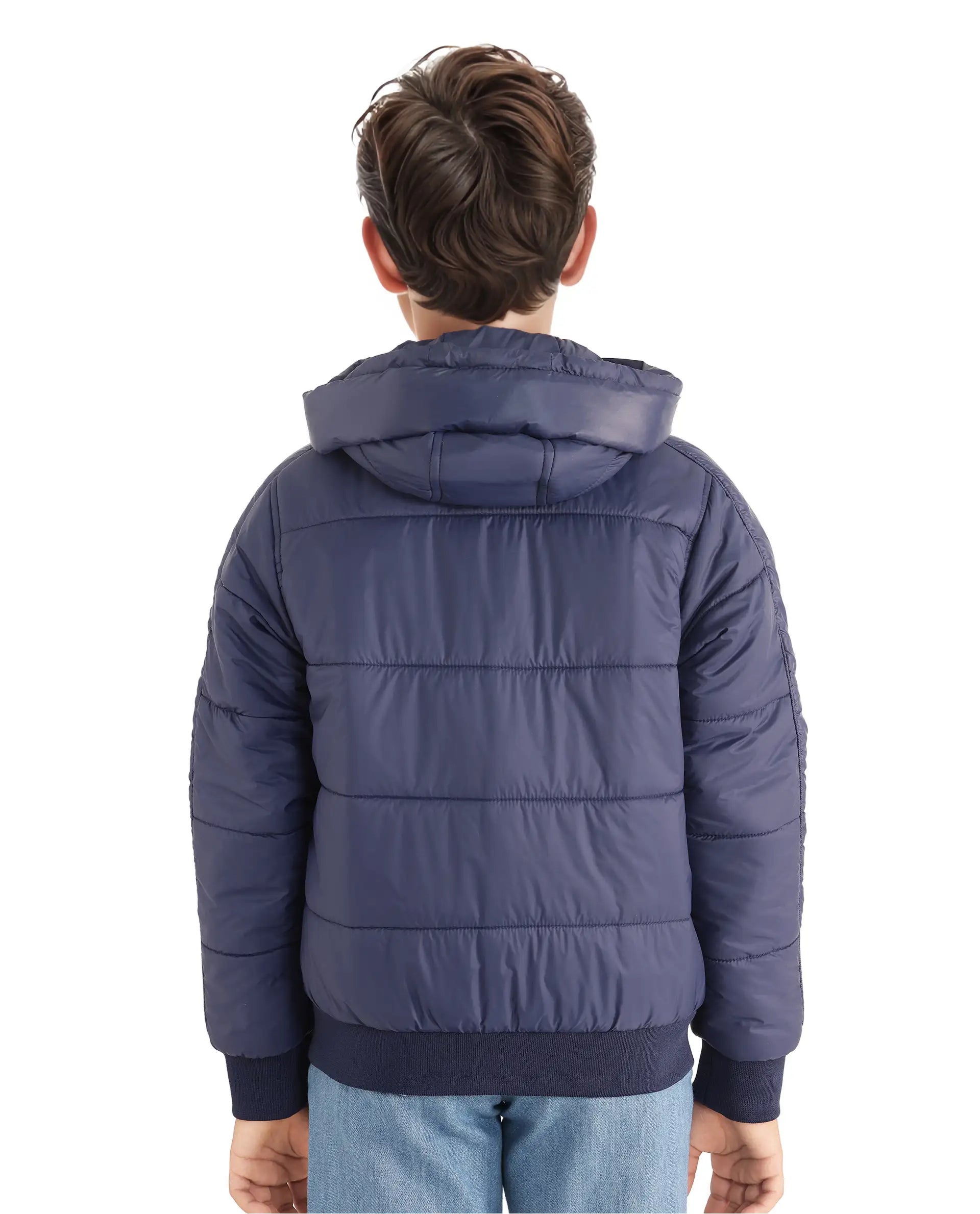 Rare Ones Kids Frant Dark Blue Nylon Full Sleeve Solid Jacket