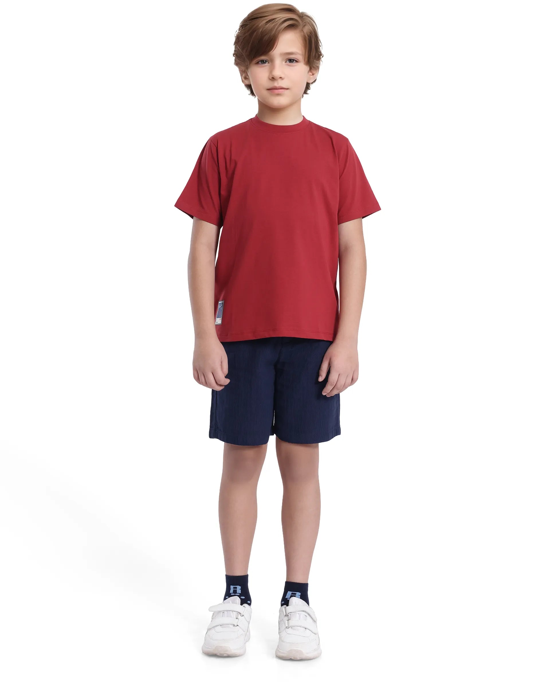 Rare Ones Kids Fury Red Cotton Blend Short Sleeve Crew Neck Printed T-Shirt