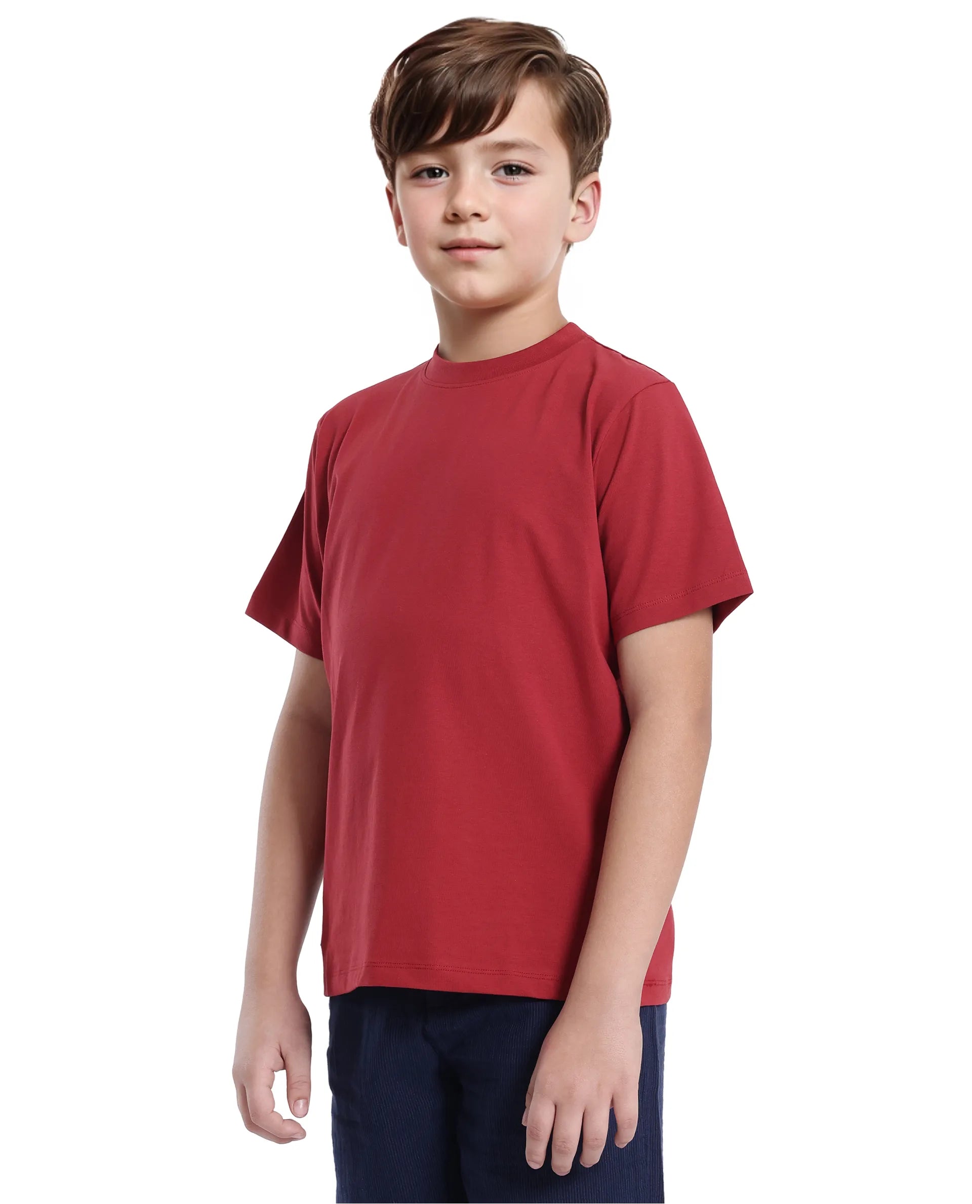 Rare Ones Kids Fury Red Cotton Blend Short Sleeve Crew Neck Printed T-Shirt