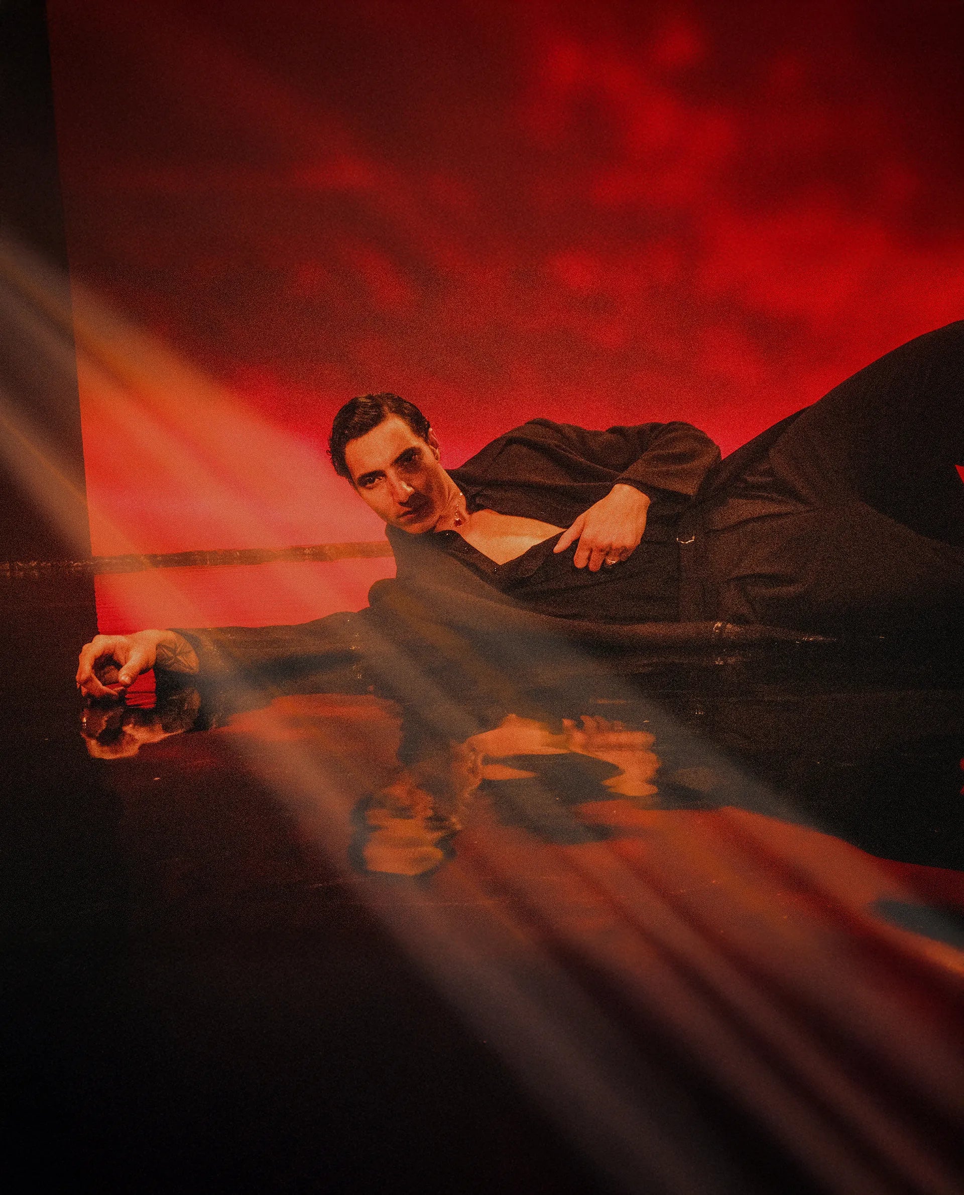 Rare Rabbit Men's Nima Black Polyester Blend Fabric Collared Neck Relaxed Plain Coat