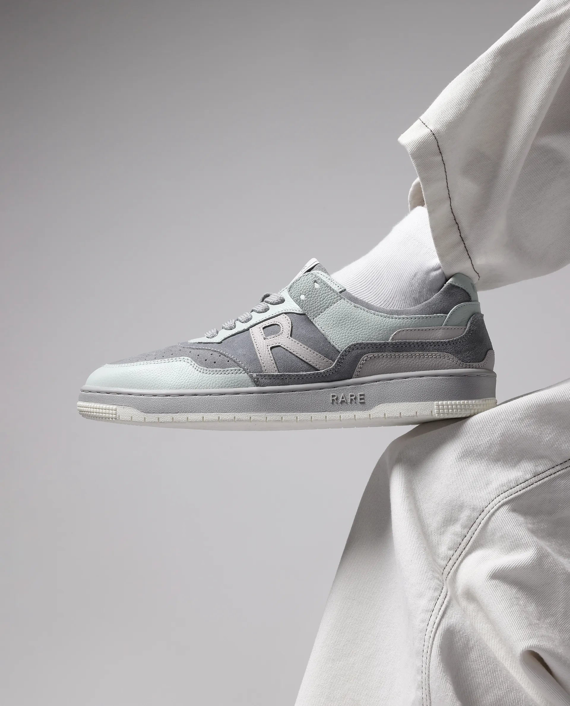 Rare Rabbit Men's Gabbs Grey Plain Shoes