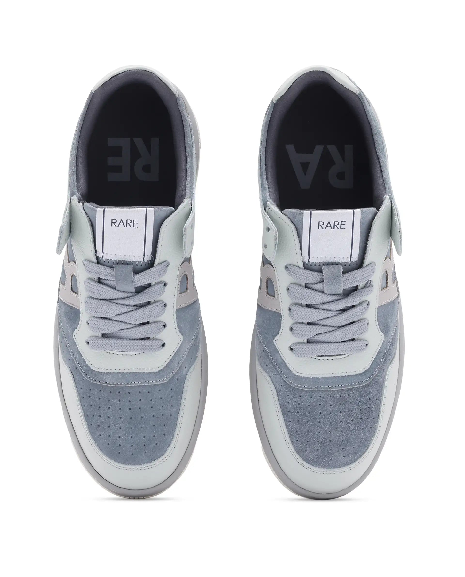 Rare Rabbit Men's Gabbs Grey Plain Shoes