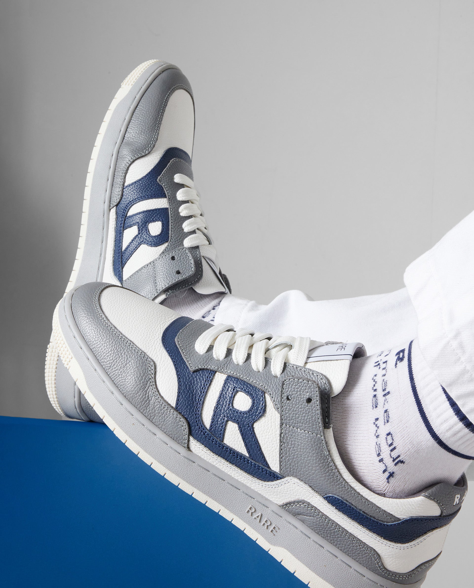 Rare Rabbit Men's Gabriel White Genuine Leather Lycra Lining Dual Tone Lace-Up Low-Top Sneaker Shoes