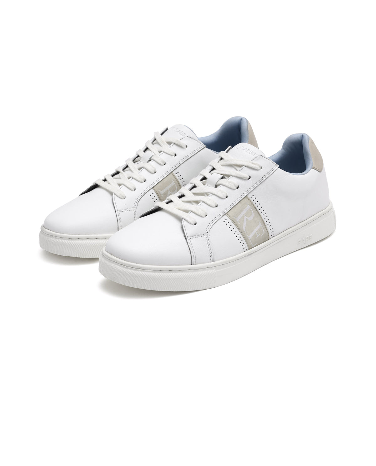Rare Rabbit Men's Galileo White Round Toe Statement Branding Smart Casual Sneaker Shoes