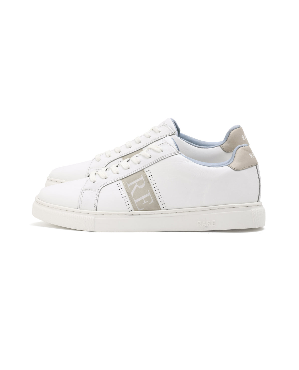 Rare Rabbit Men's Galileo White Round Toe Statement Branding Smart Casual Sneaker Shoes