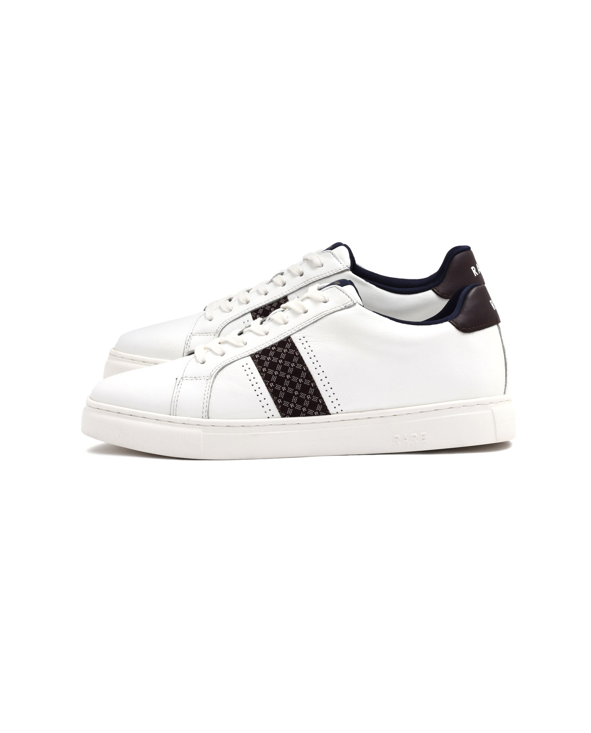 Rare Rabbit Men's Galileo Pro White Round Toe Monogram Branding Smart Casual Sneaker Shoes