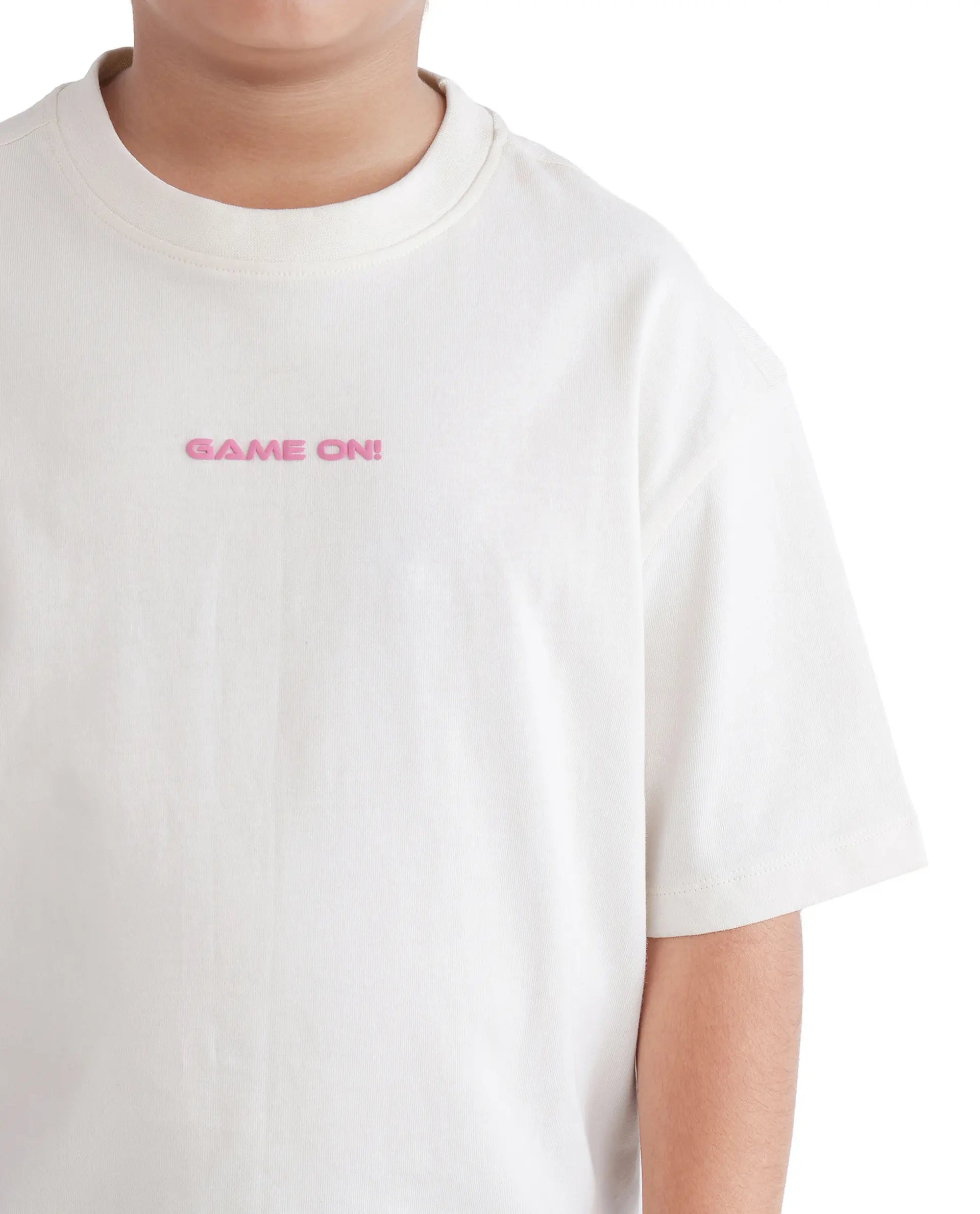 Rare Ones Kids Gamo White Cotton Short Sleeve Crew Neck Print T-Shirt