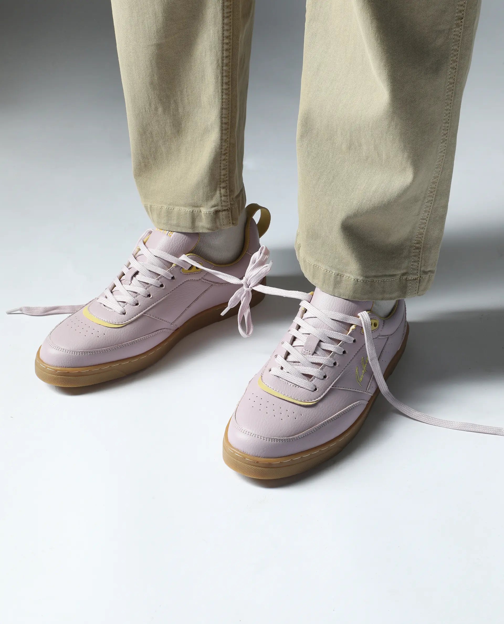 Rare Rabbit Men's Garen Lilac Micro Fiber Causal Sneaker
